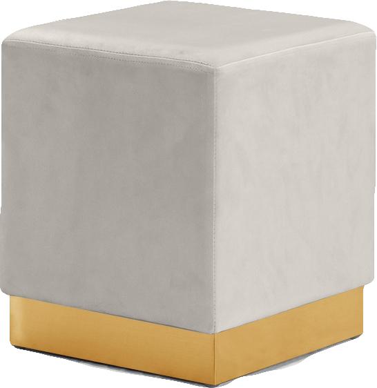 Jax Cream Velvet Ottoman/Stool
