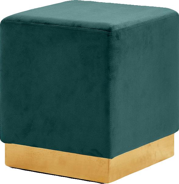 Jax Green Velvet Ottoman/Stool - Luxury Home Furniture (MI)