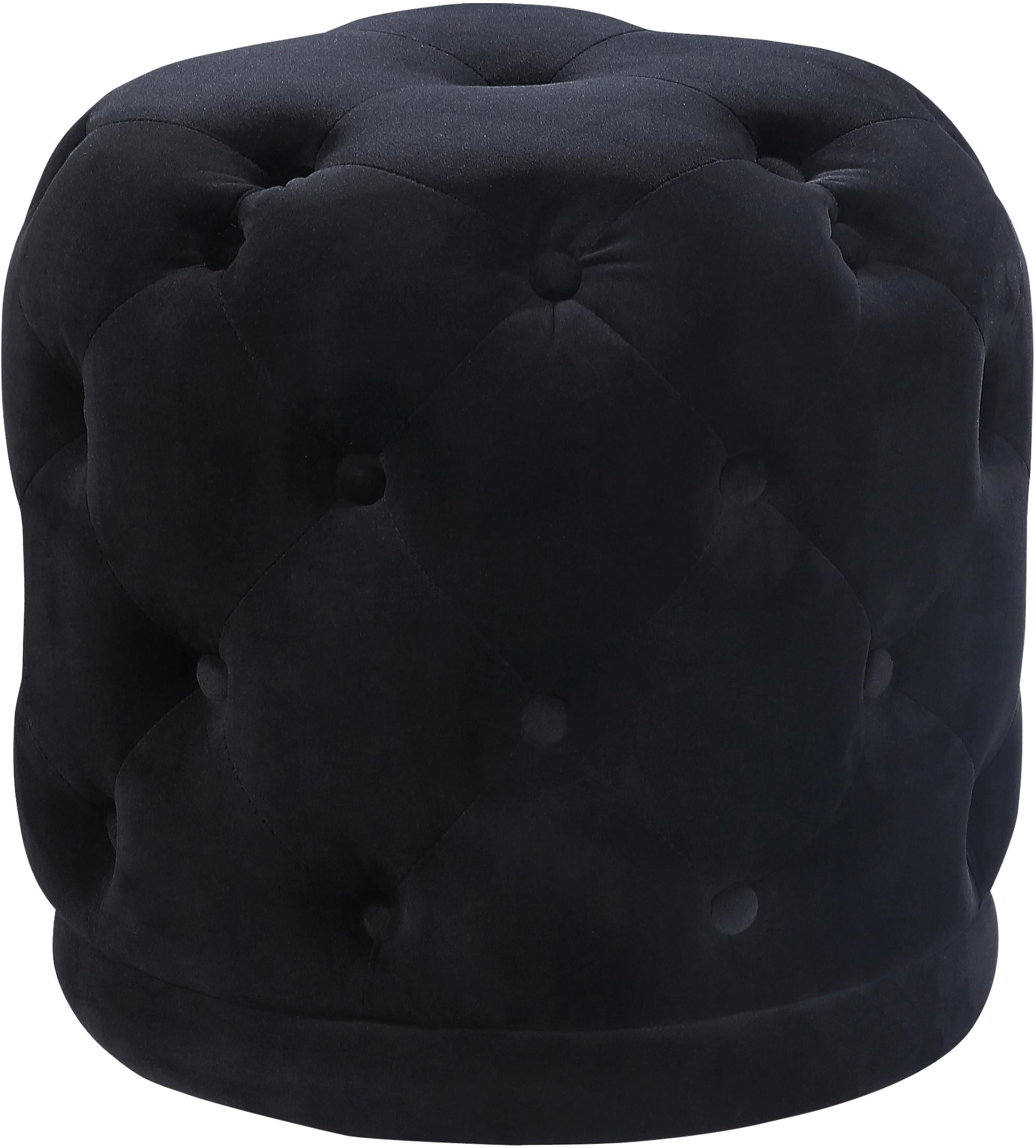 Harper Black Velvet Ottoman/Stool - Luxury Home Furniture (MI)
