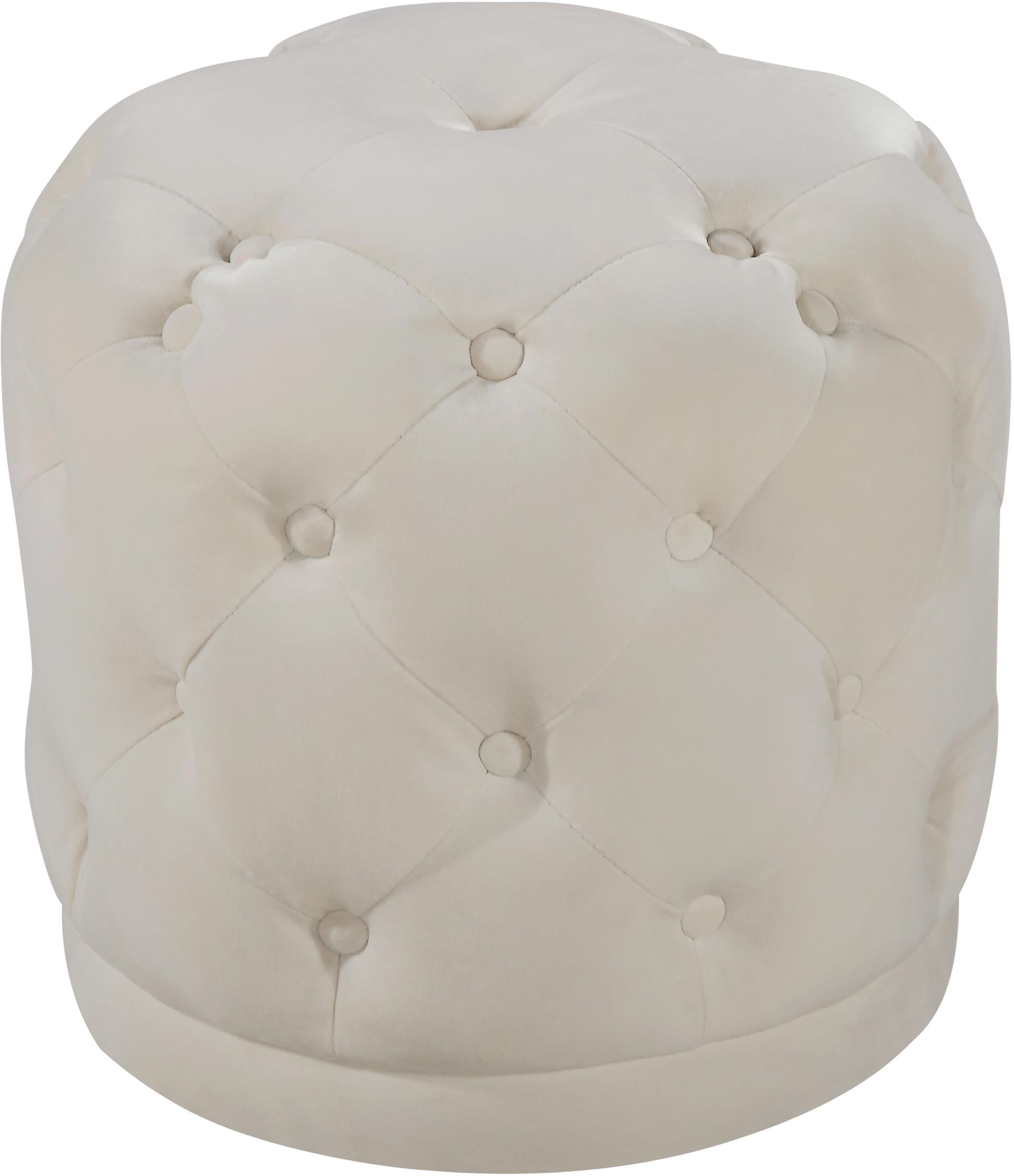 Harper Cream Velvet Ottoman/Stool - Luxury Home Furniture (MI)