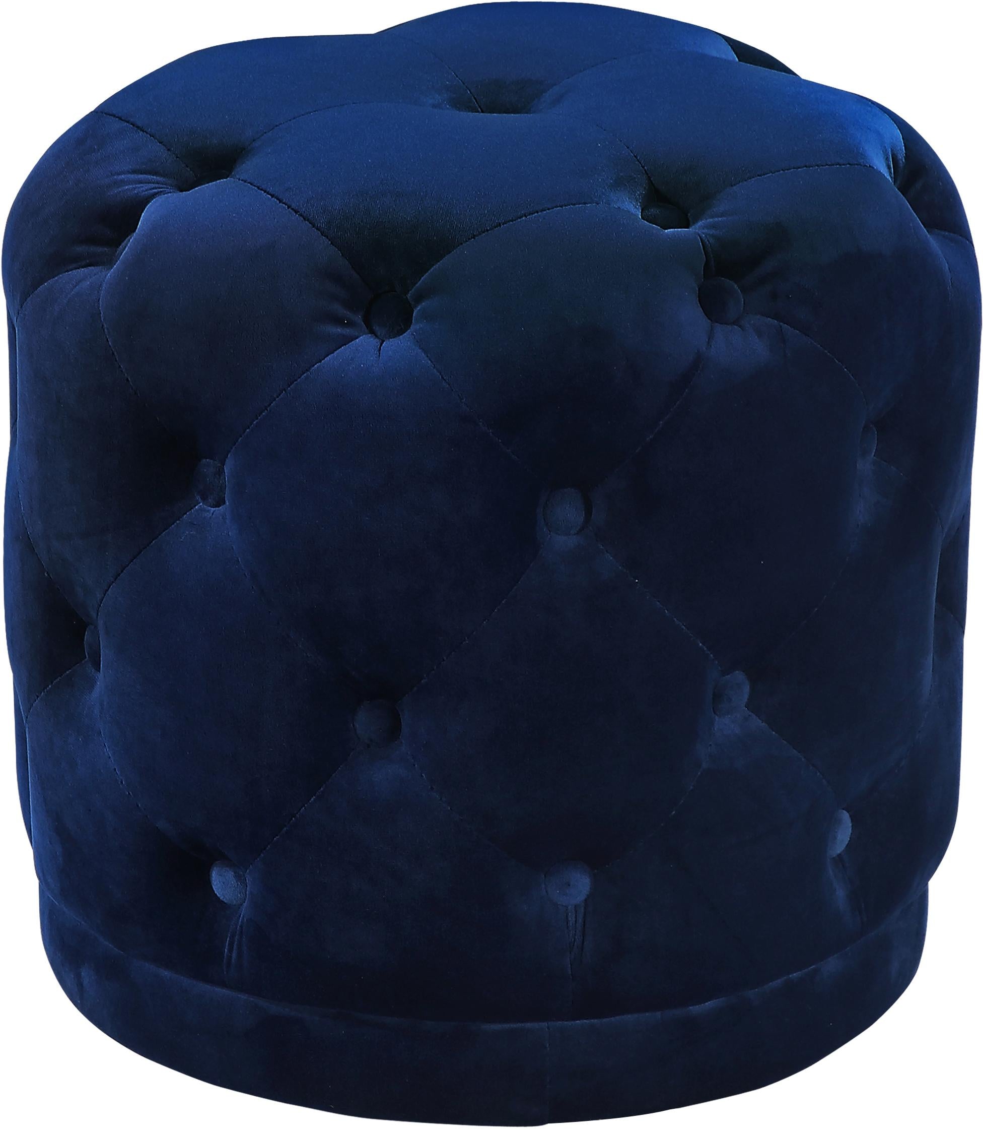 Harper Navy Velvet Ottoman/Stool - Luxury Home Furniture (MI)