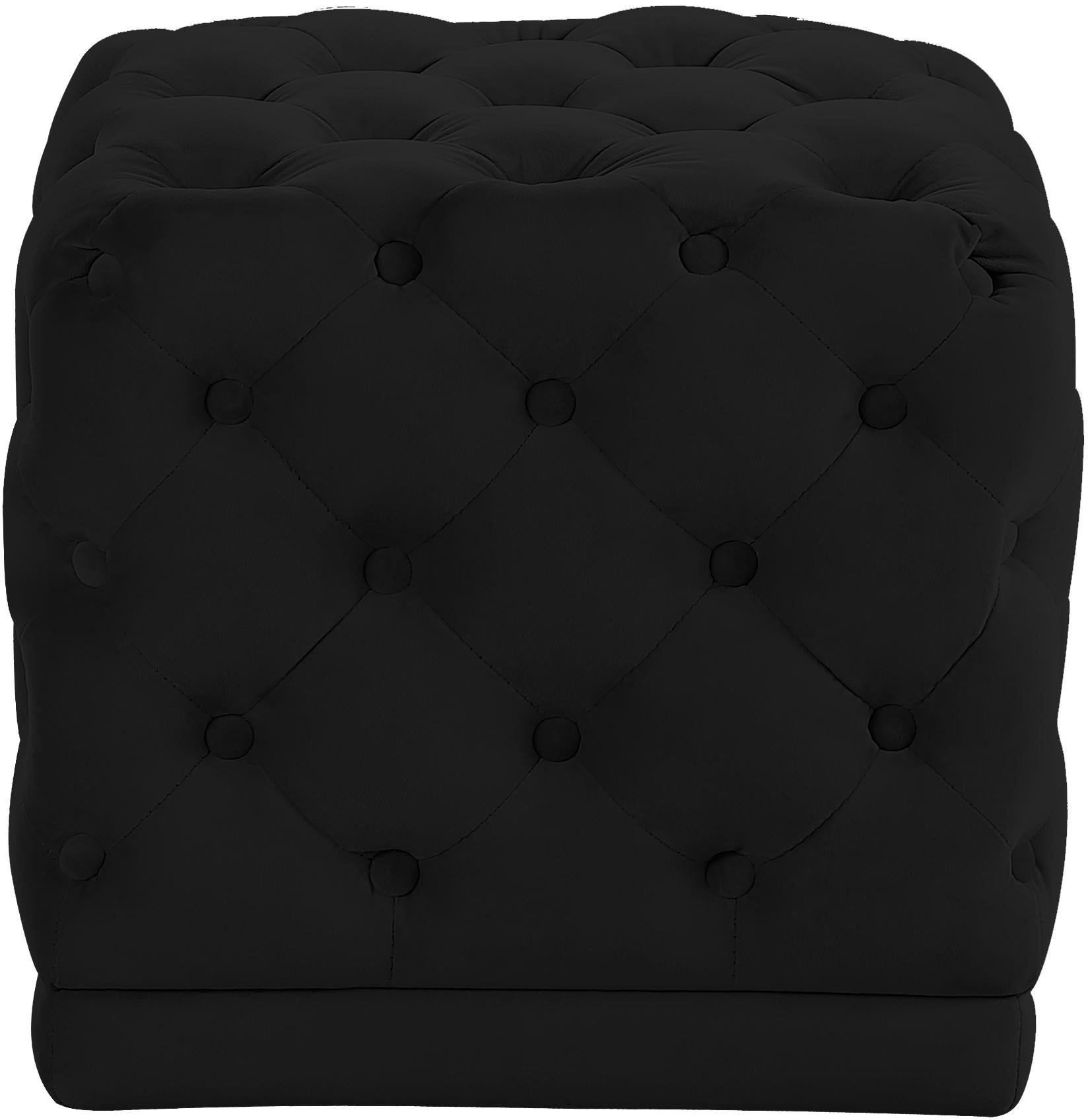 Stella Black Velvet Ottoman/Stool - Luxury Home Furniture (MI)