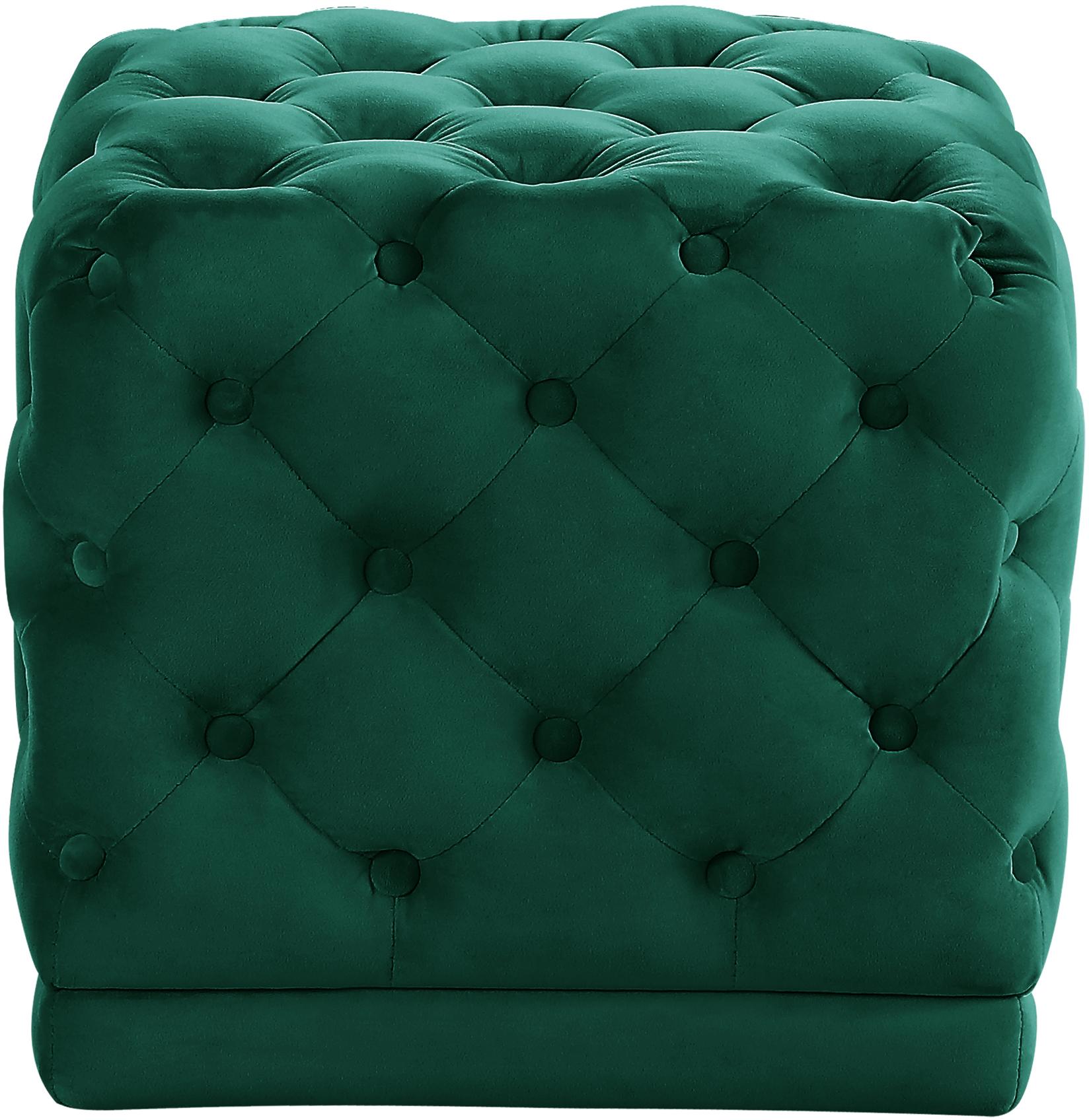 Stella Green Velvet Ottoman/Stool - Luxury Home Furniture (MI)