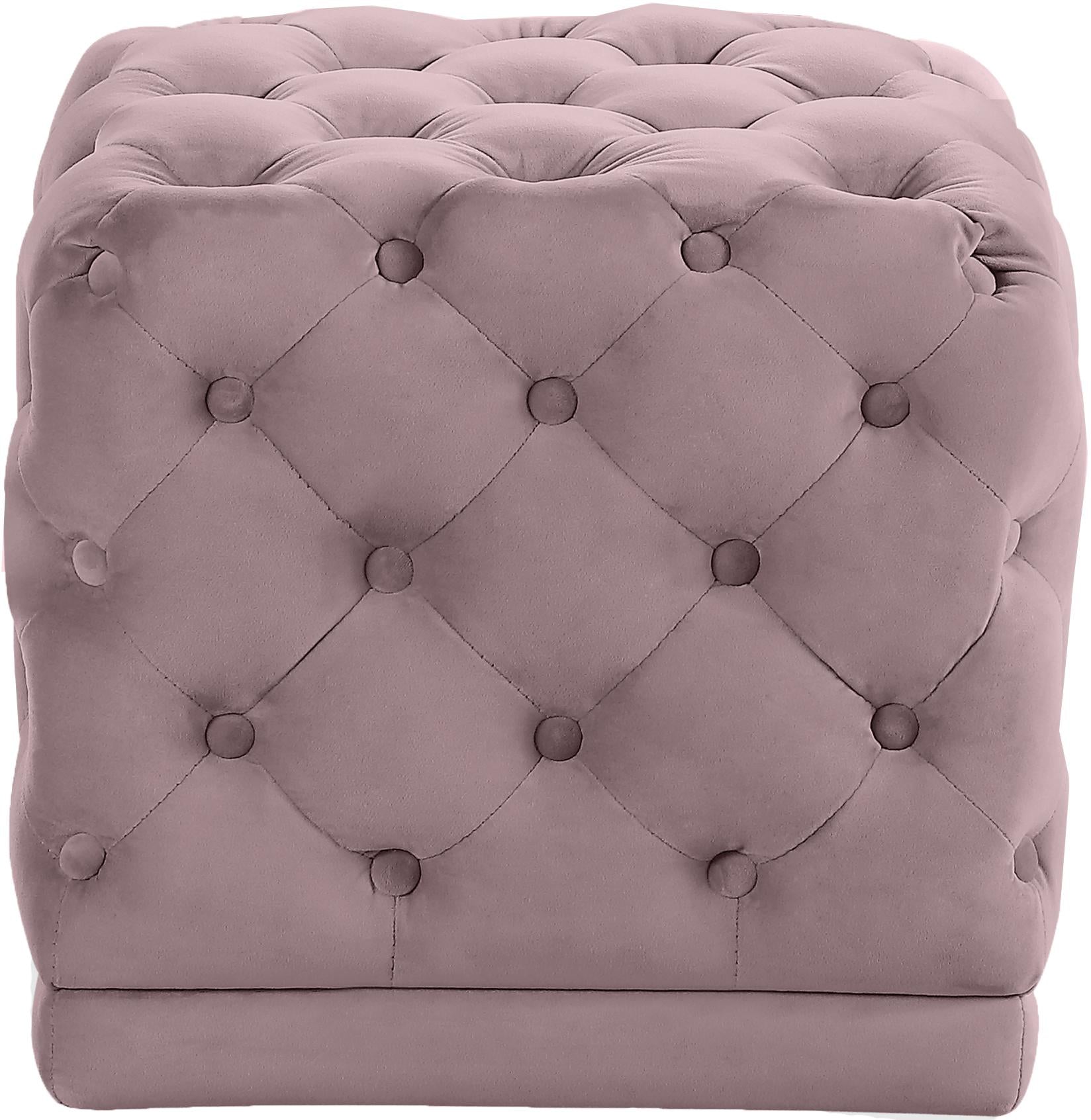 Stella Pink Velvet Ottoman/Stool - Luxury Home Furniture (MI)