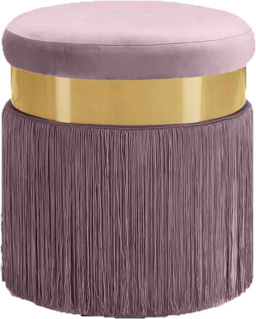 Yasmine Pink Velvet Ottoman/Stool - Luxury Home Furniture (MI)