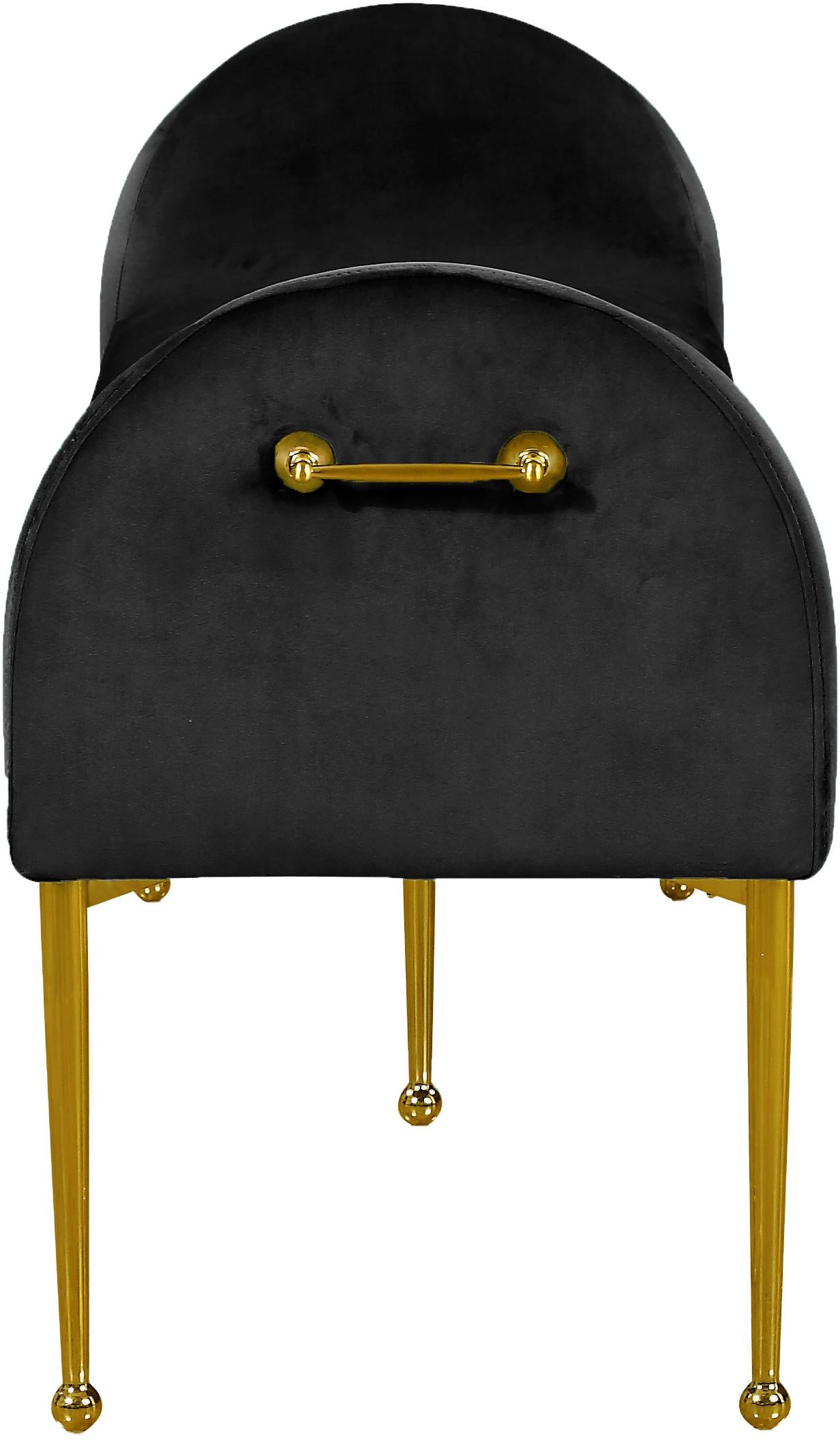 Owen Black Velvet Bench - Luxury Home Furniture (MI)