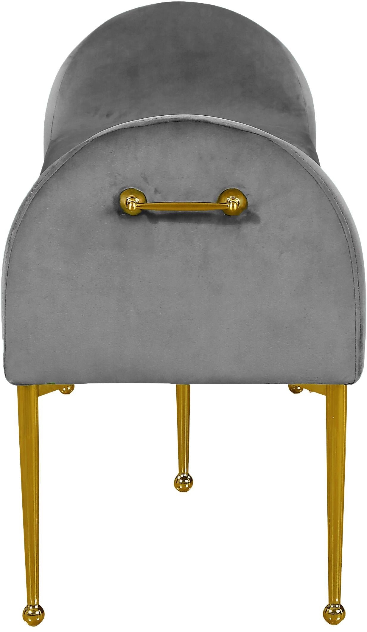 Owen Grey Velvet Bench - Luxury Home Furniture (MI)