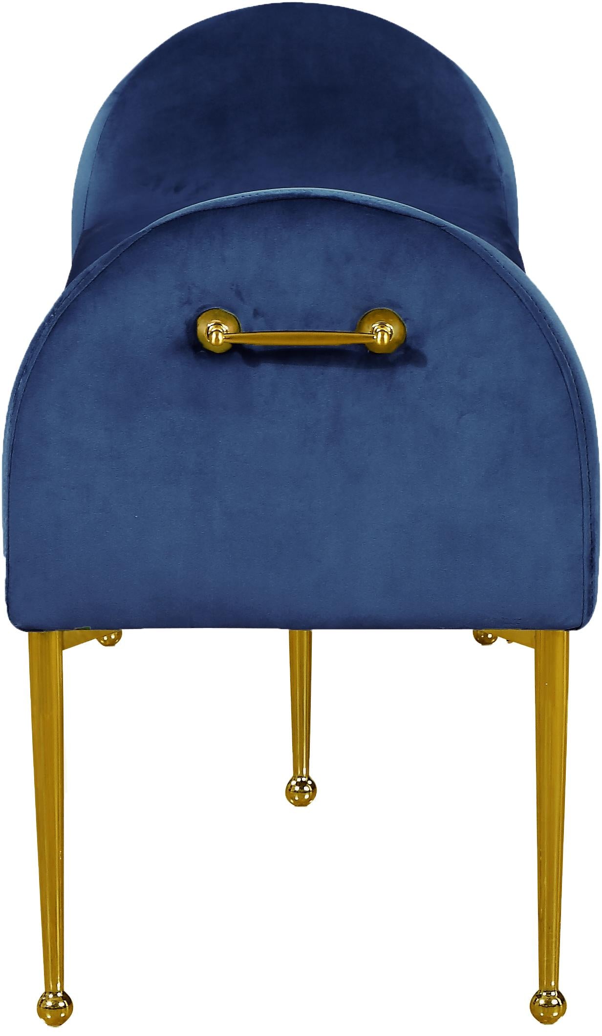 Owen Navy Velvet Bench - Luxury Home Furniture (MI)
