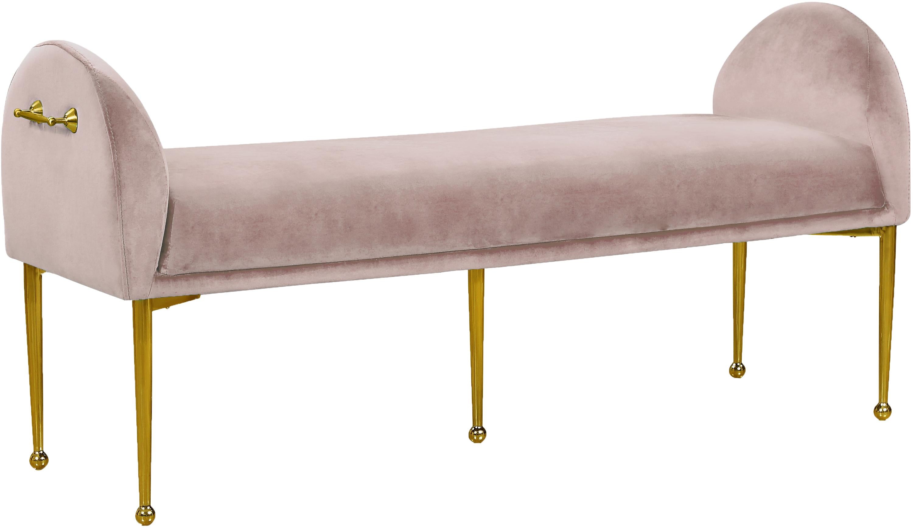 Owen Pink Velvet Bench - Luxury Home Furniture (MI)