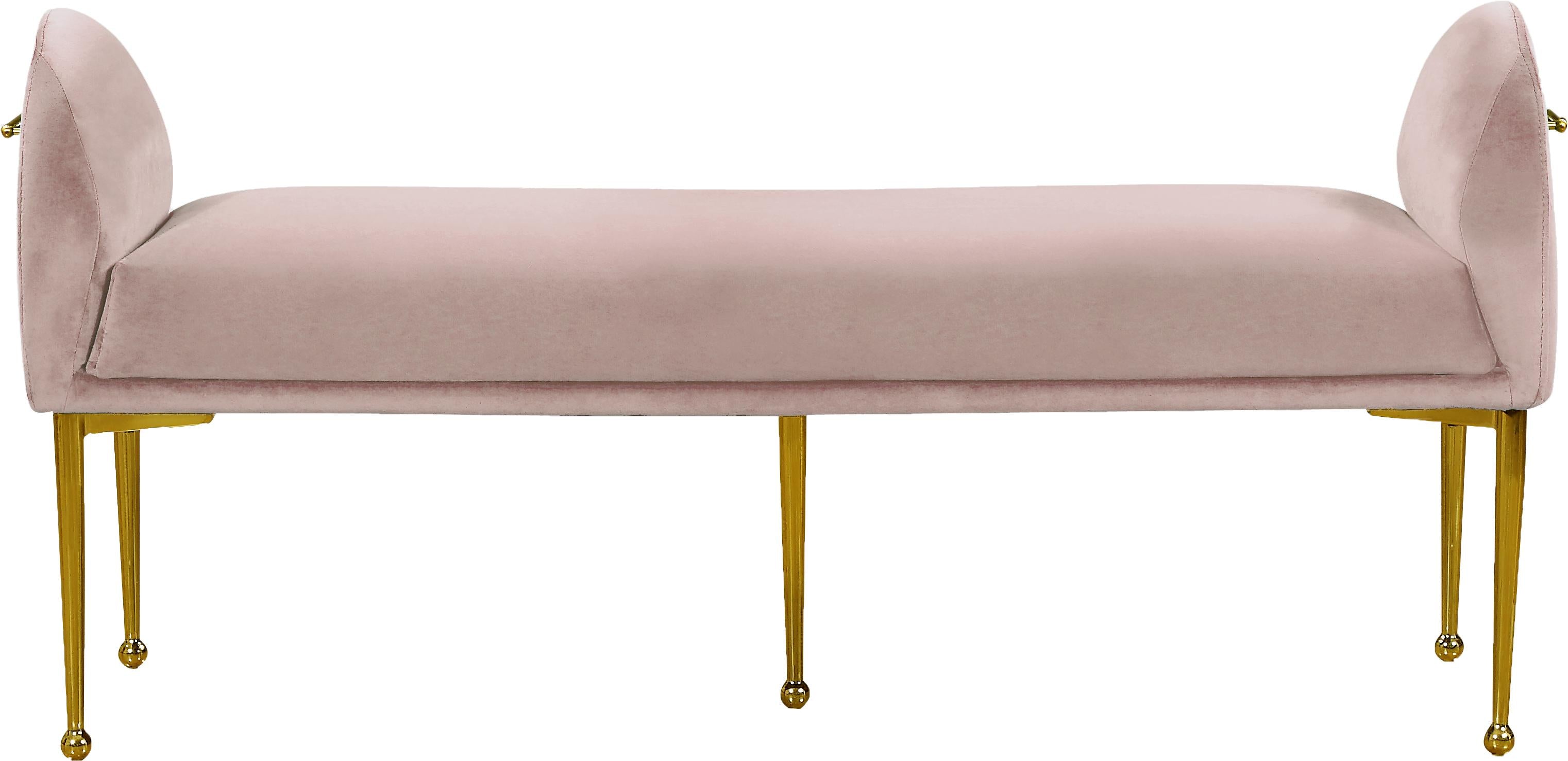 Owen Pink Velvet Bench - Luxury Home Furniture (MI)