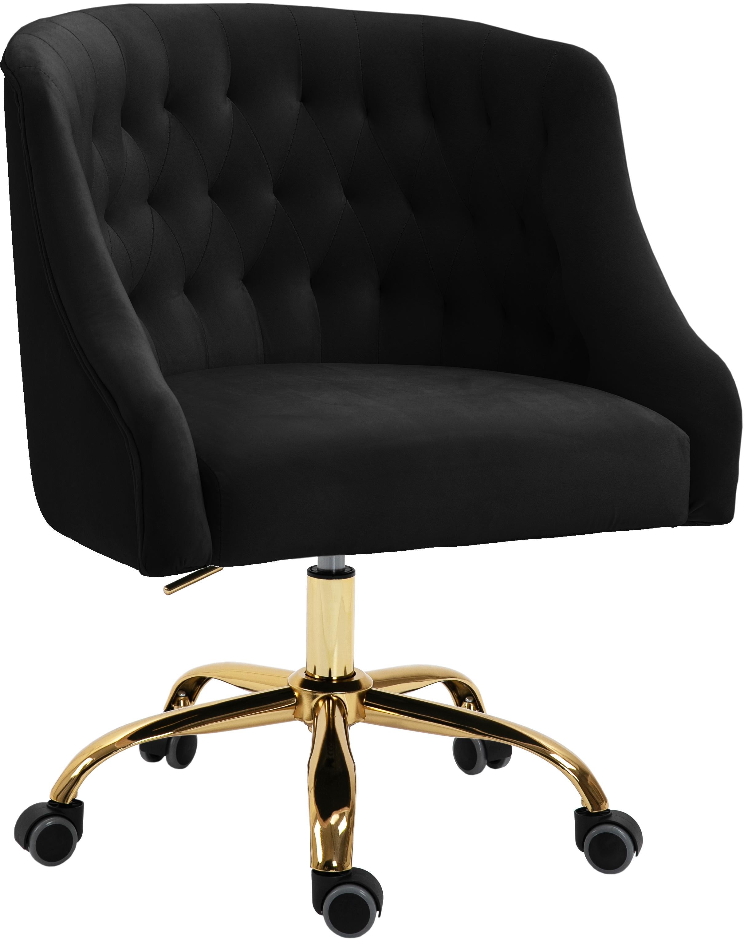 Arden Black Velvet Office Chair - Luxury Home Furniture (MI)