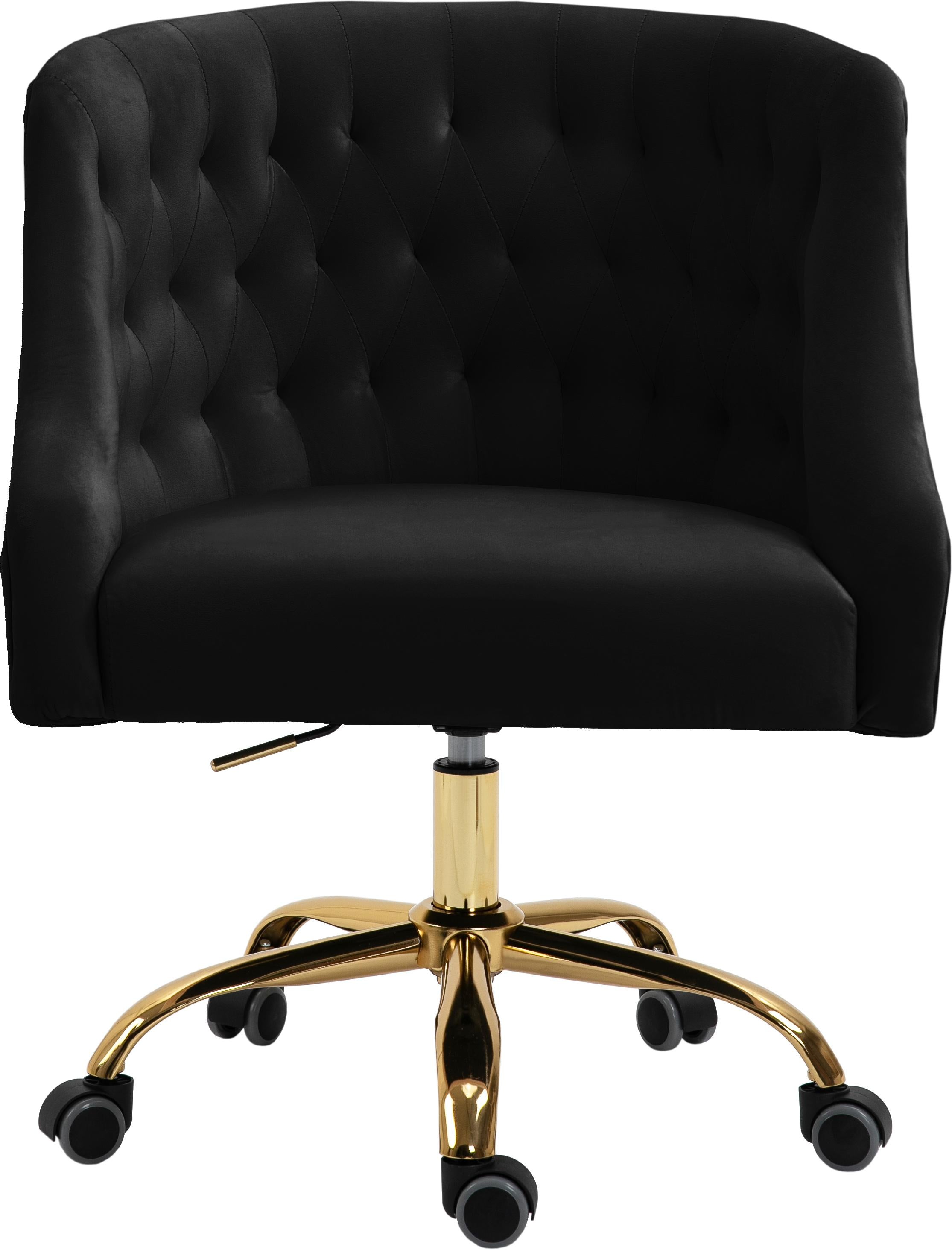 Arden Black Velvet Office Chair - Luxury Home Furniture (MI)