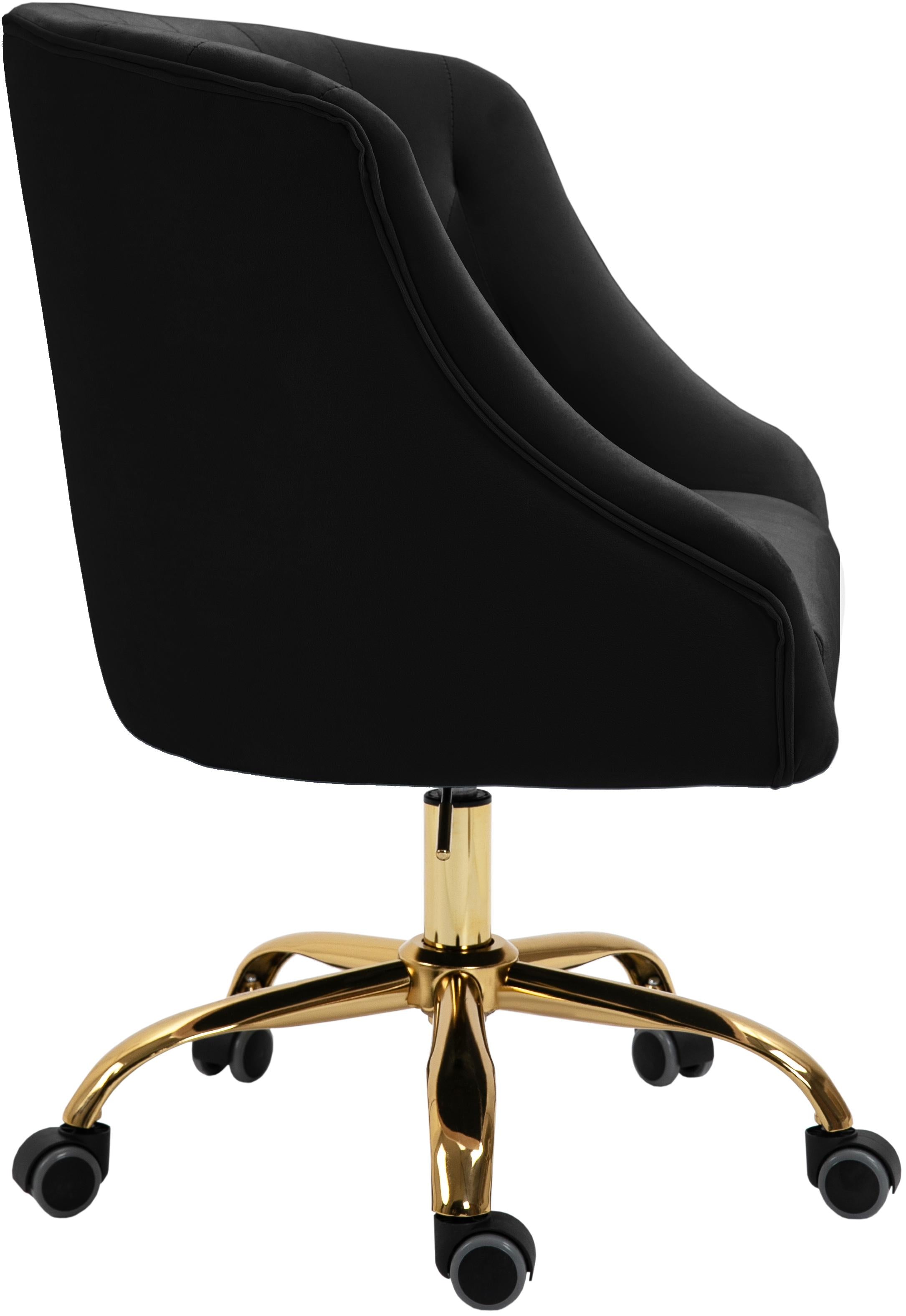 Arden Black Velvet Office Chair - Luxury Home Furniture (MI)