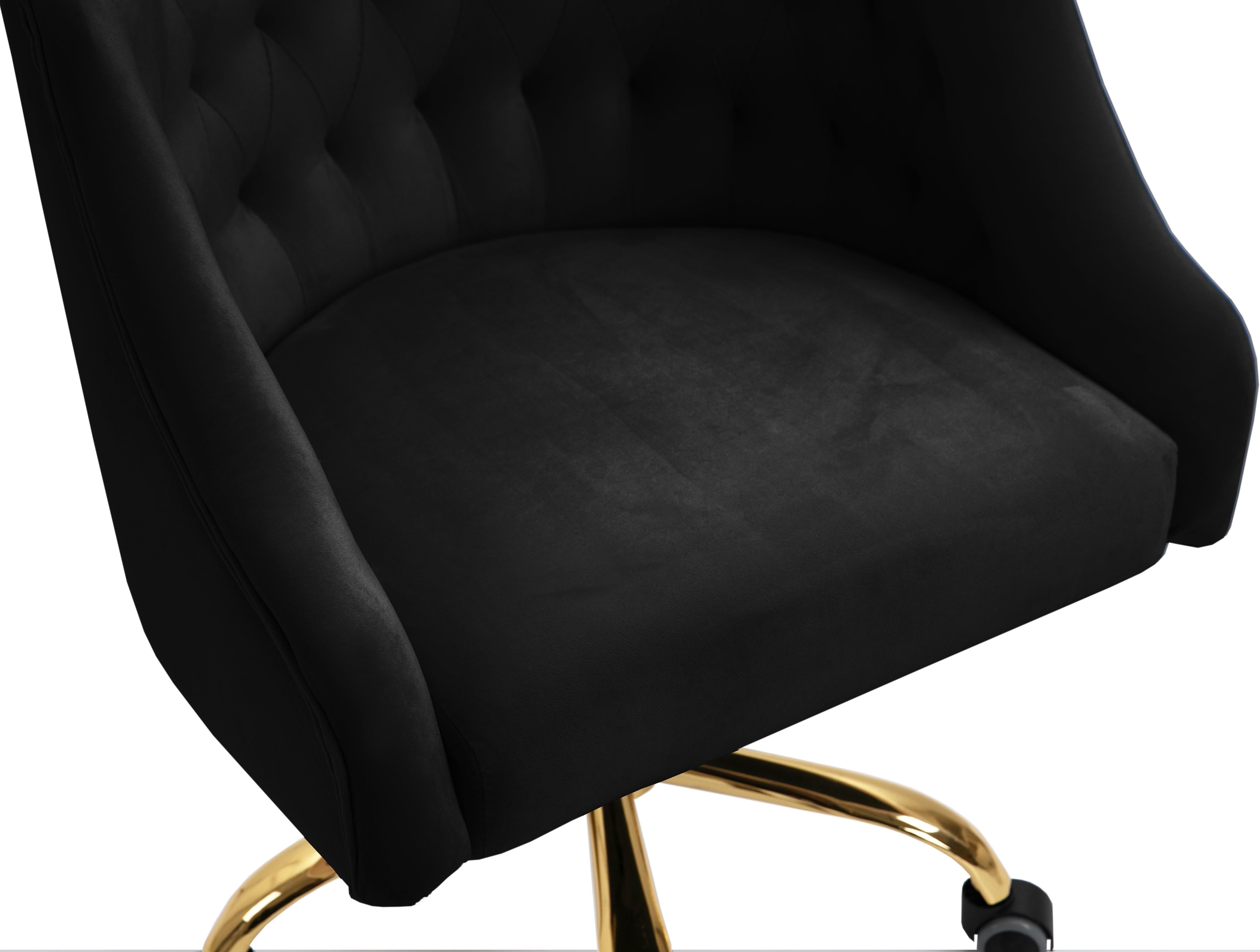 Arden Black Velvet Office Chair - Luxury Home Furniture (MI)