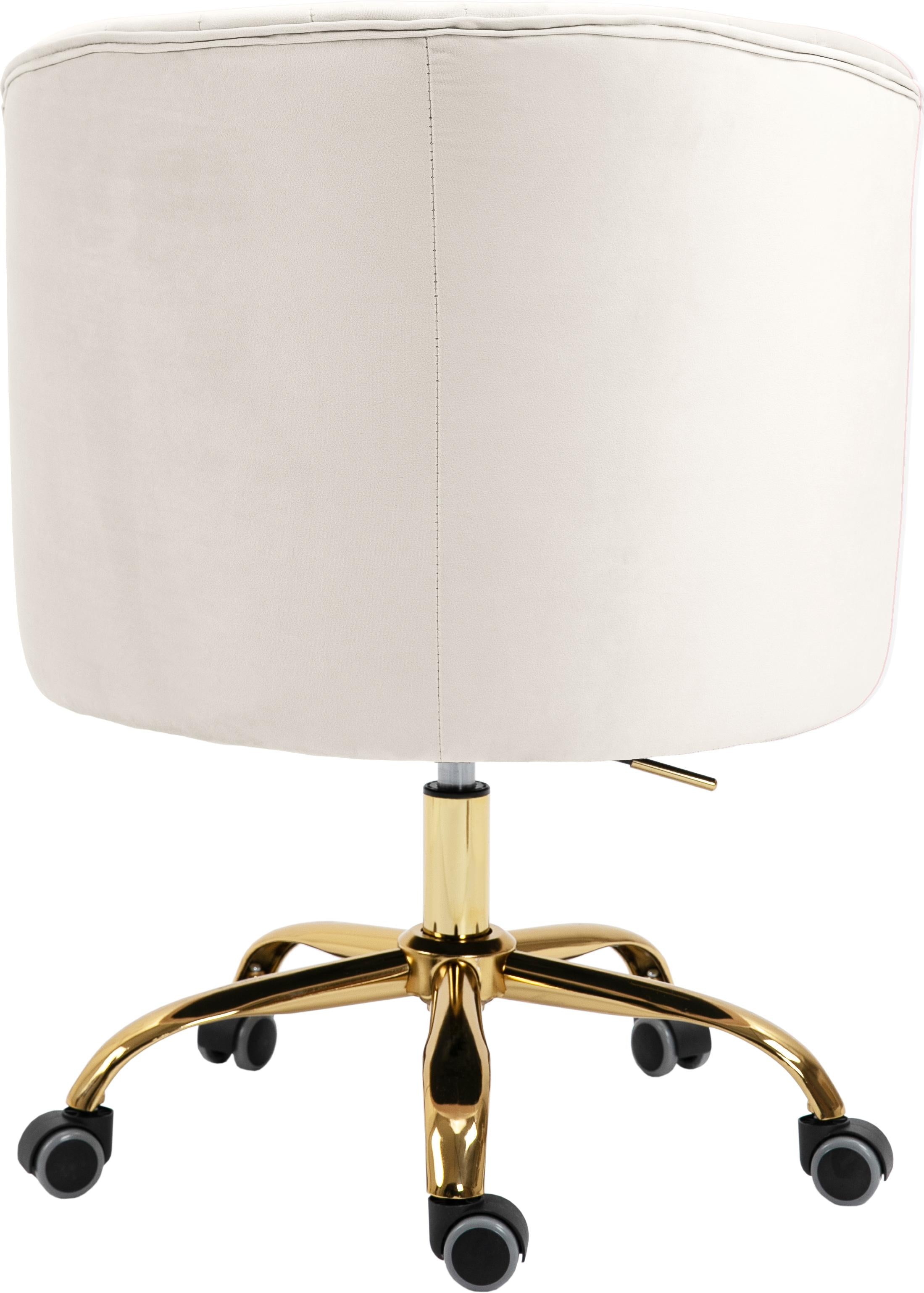Arden Cream Velvet Office Chair - Luxury Home Furniture (MI)