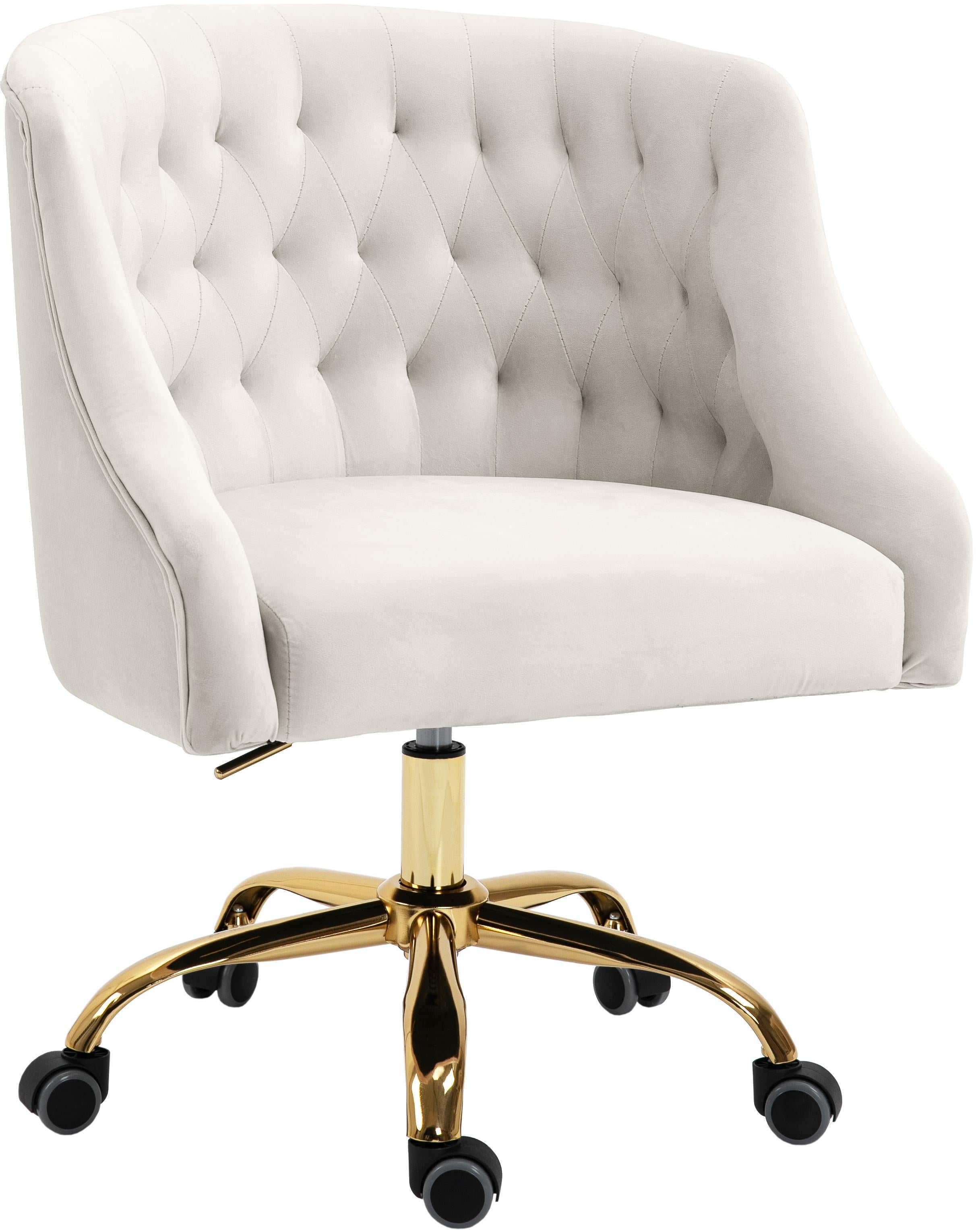 Arden Cream Velvet Office Chair - Luxury Home Furniture (MI)