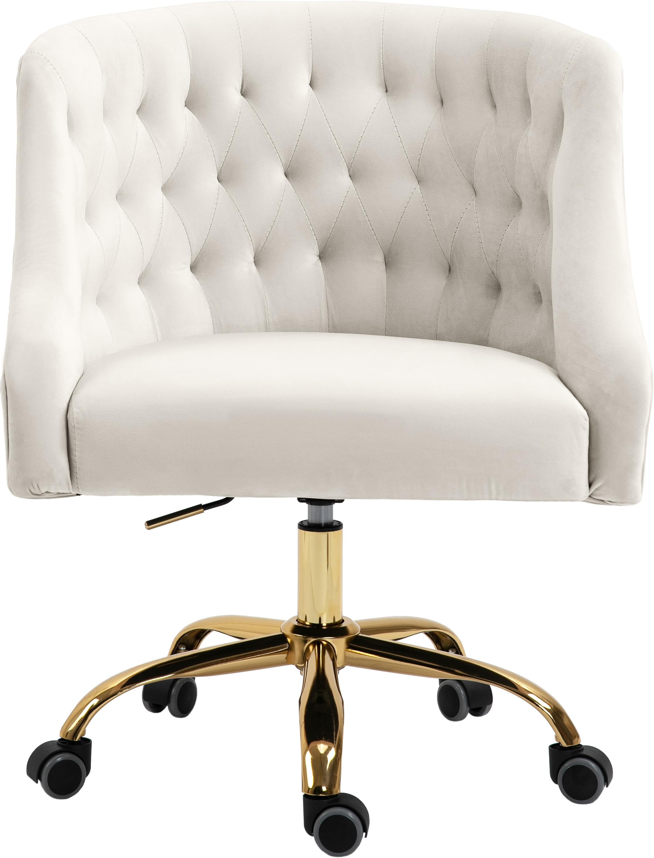 Arden Cream Velvet Office Chair - Luxury Home Furniture (MI)