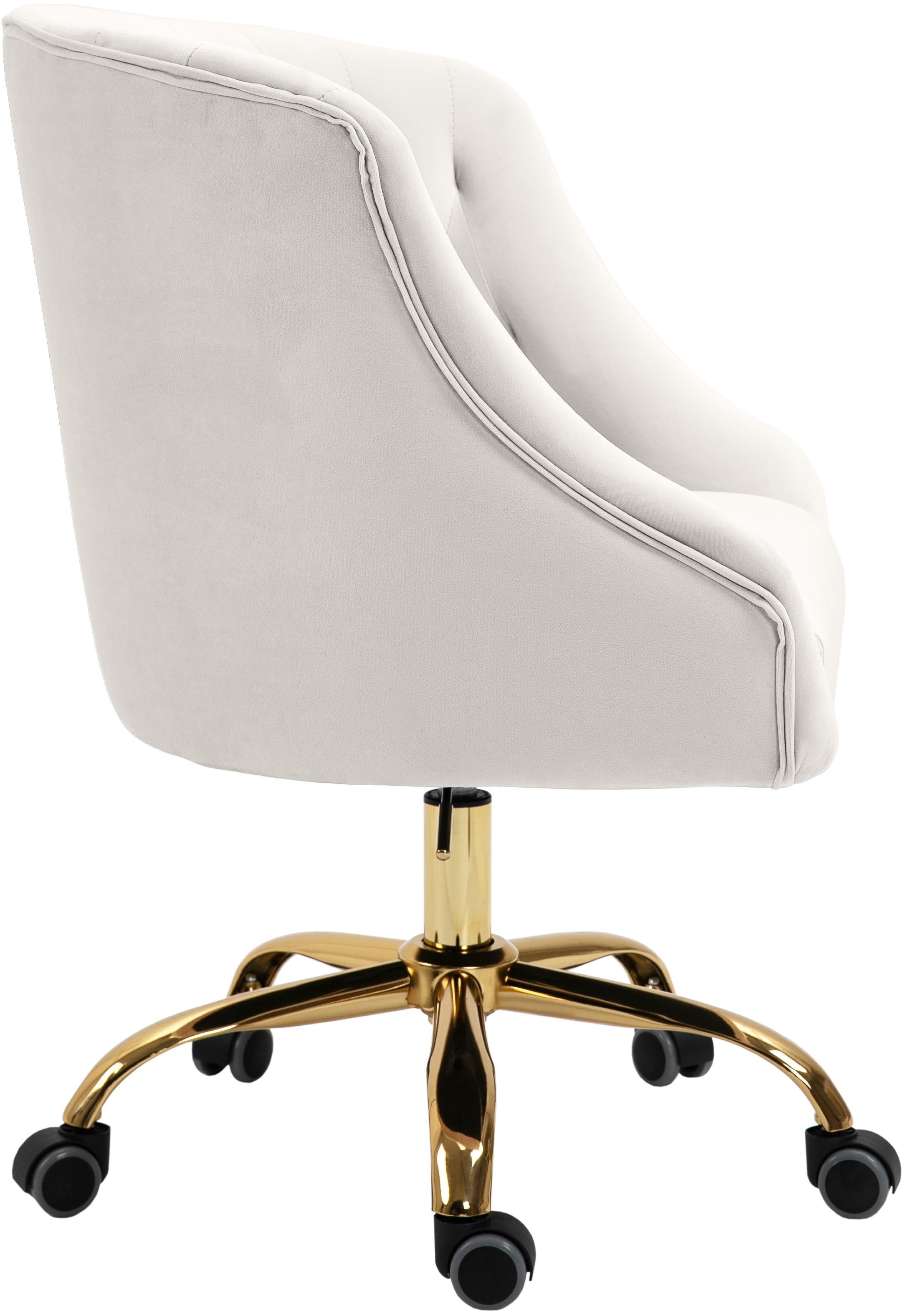 Arden Cream Velvet Office Chair - Luxury Home Furniture (MI)