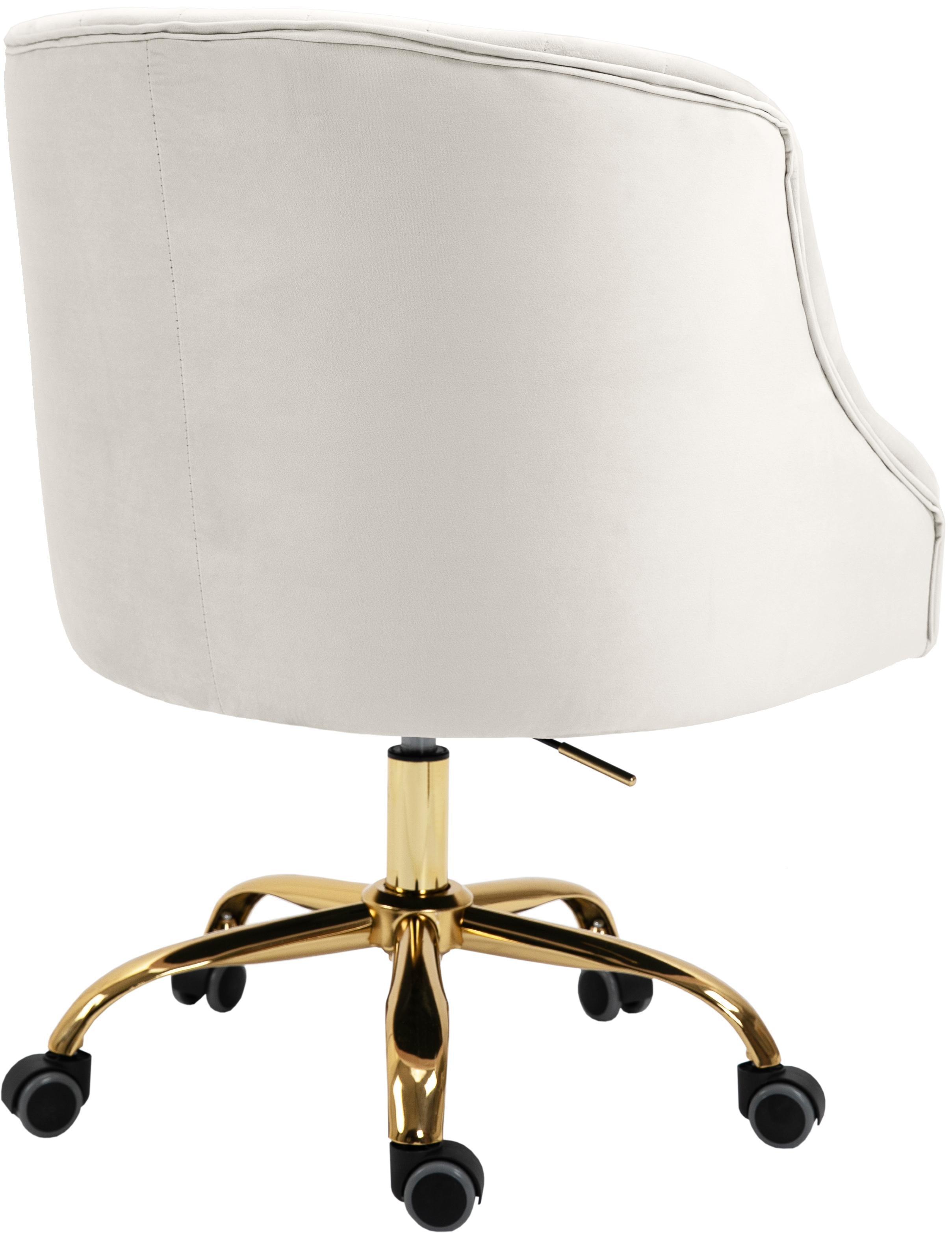 Arden Cream Velvet Office Chair - Luxury Home Furniture (MI)