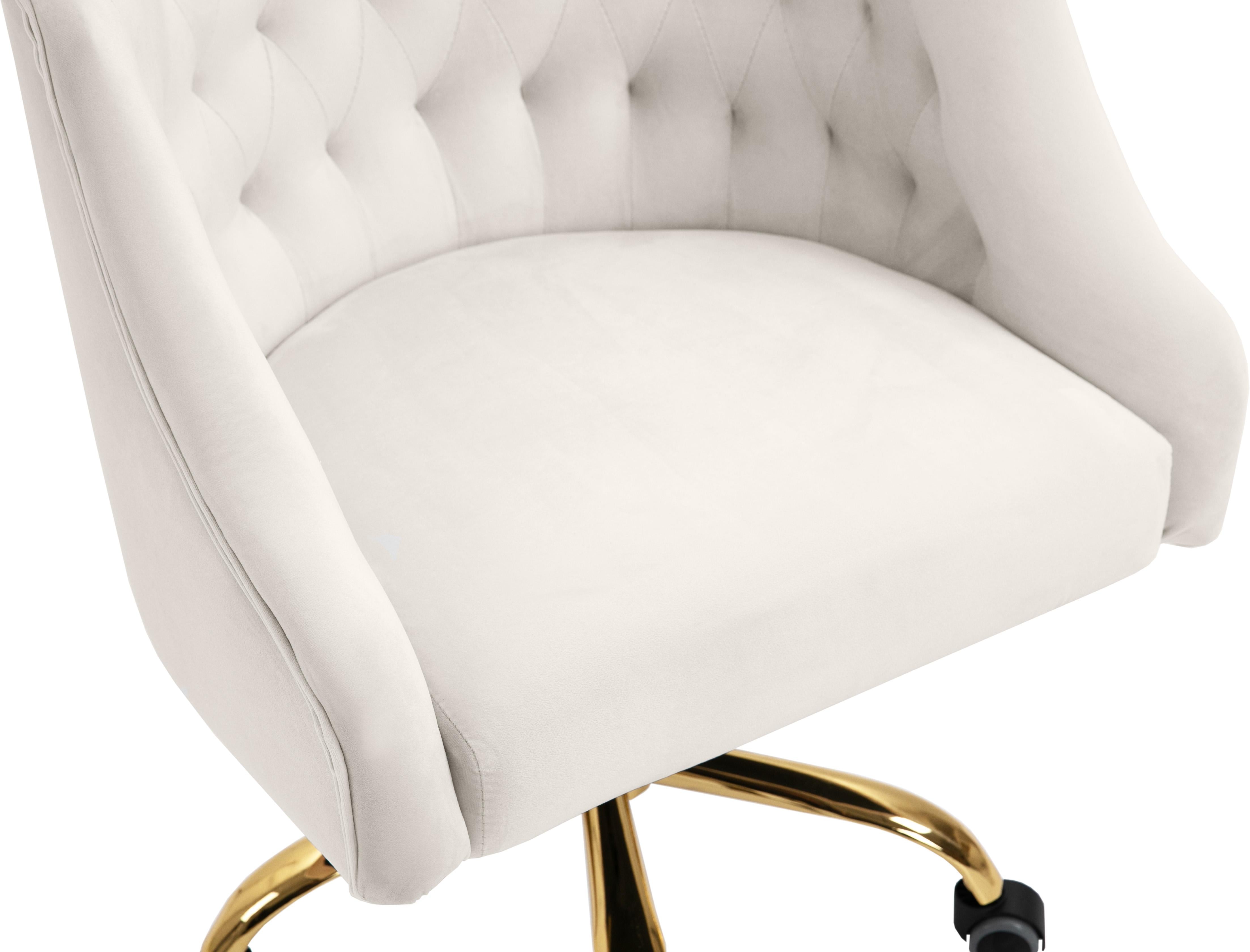Arden Cream Velvet Office Chair - Luxury Home Furniture (MI)
