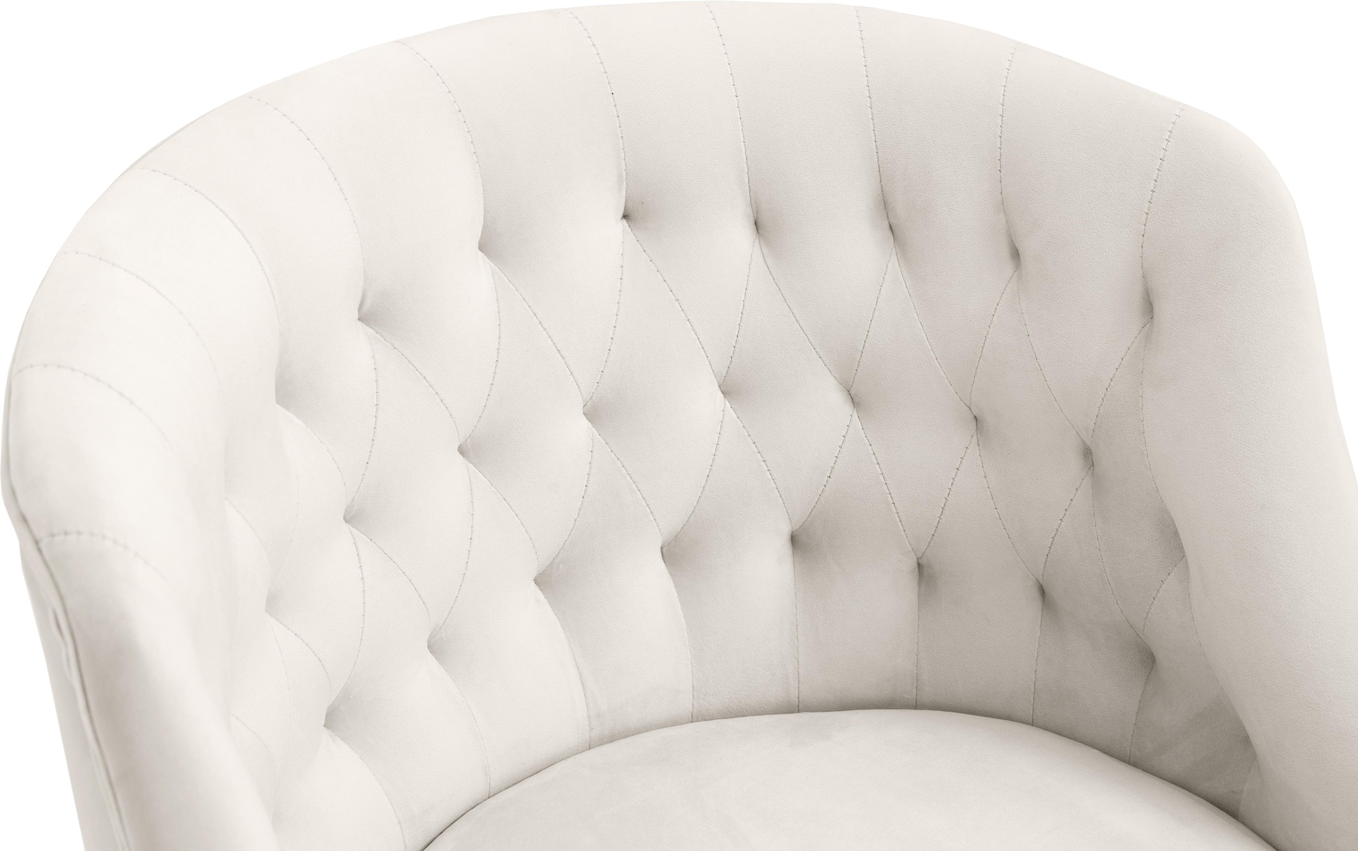 Arden Cream Velvet Office Chair - Luxury Home Furniture (MI)