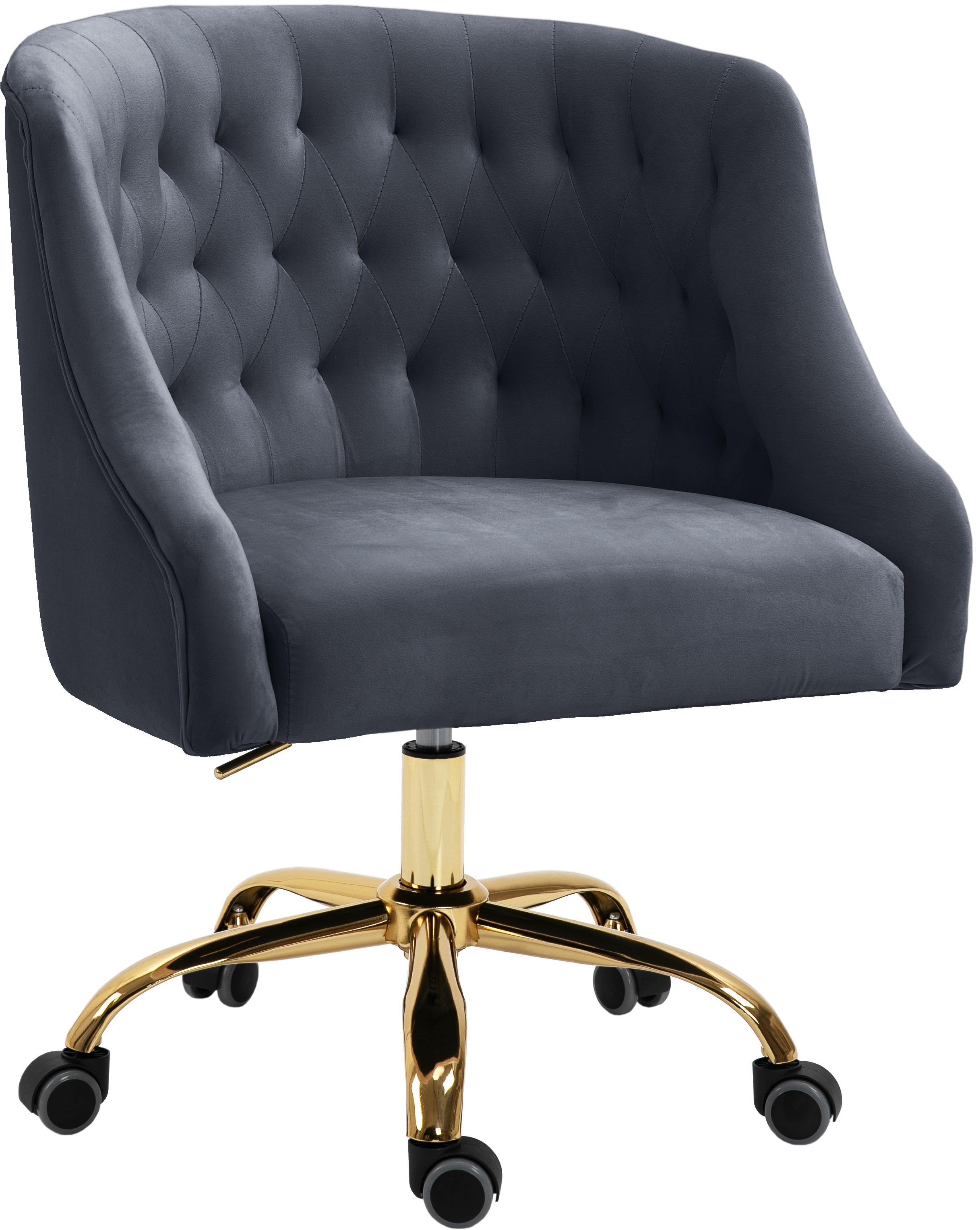 Arden Grey Velvet Office Chair - Luxury Home Furniture (MI)