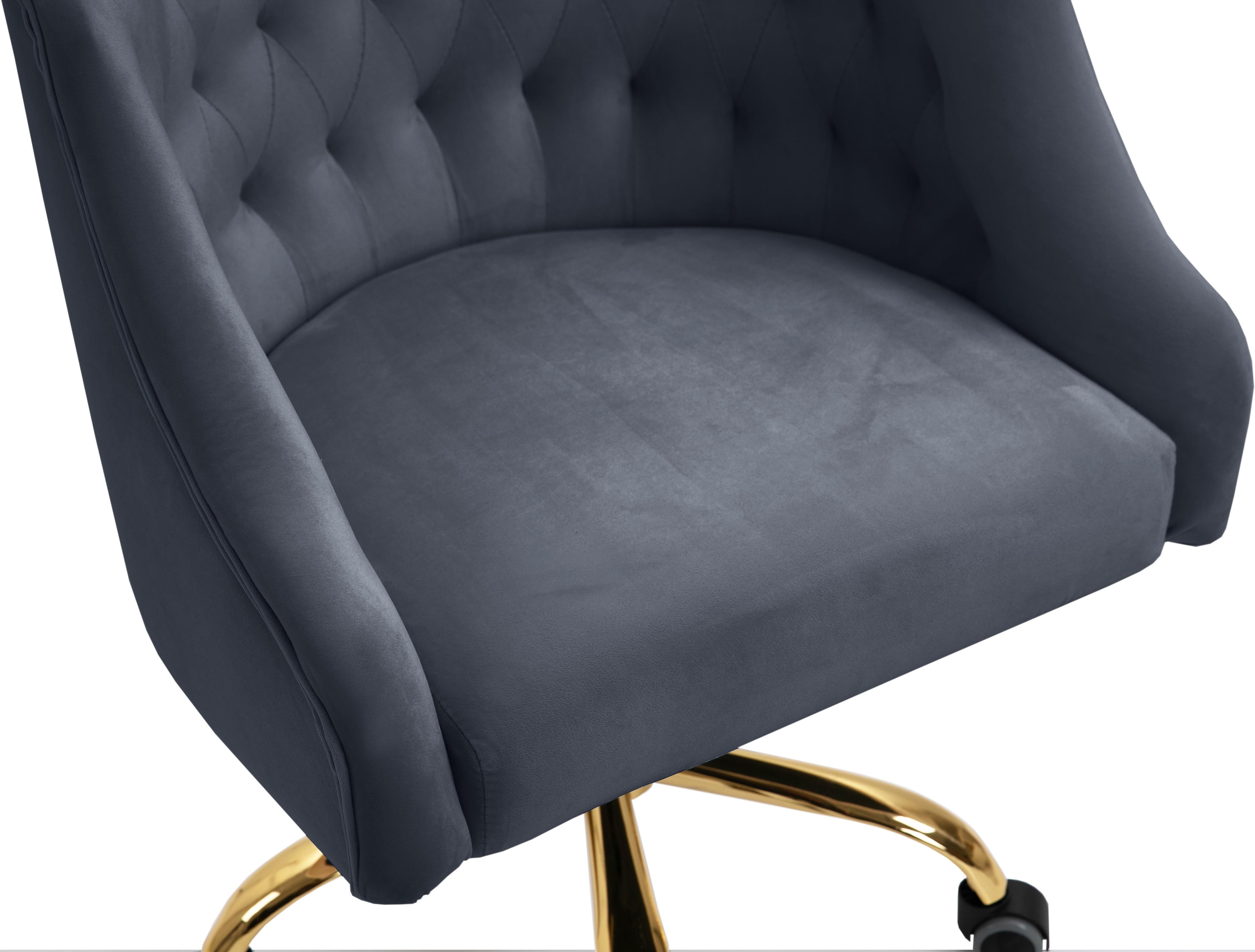 Arden Grey Velvet Office Chair - Luxury Home Furniture (MI)