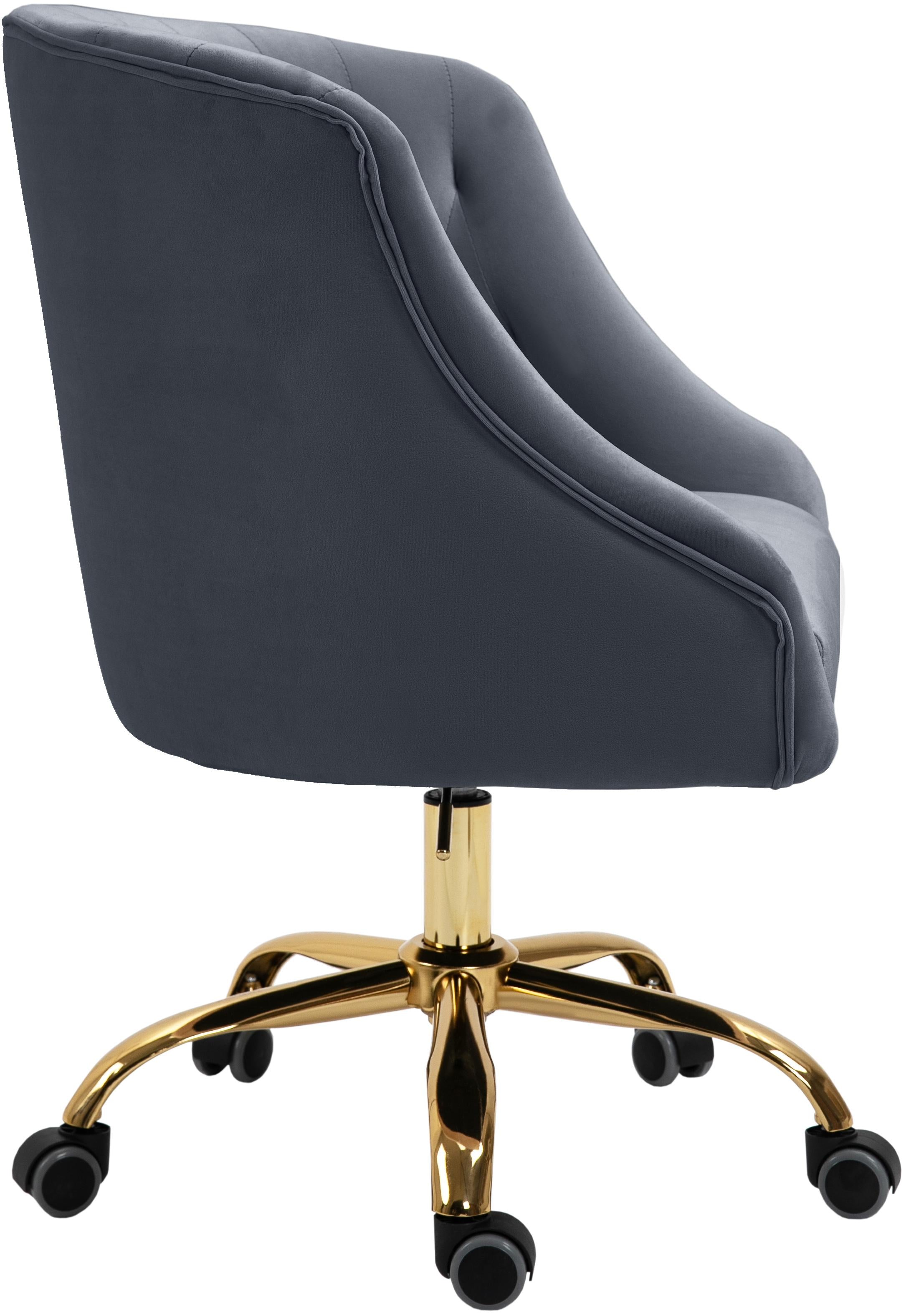 Arden Grey Velvet Office Chair - Luxury Home Furniture (MI)