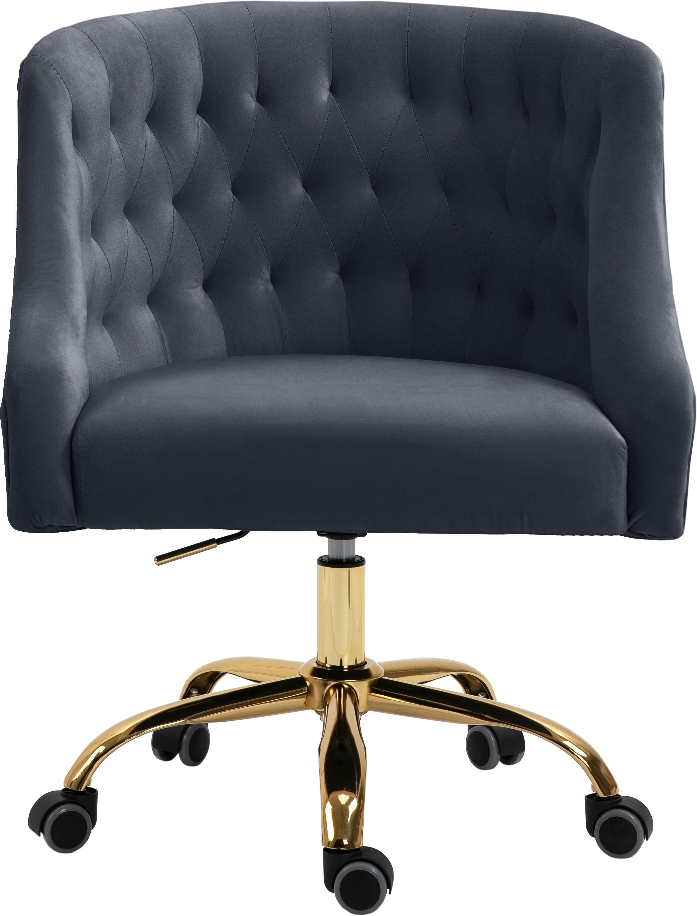 Arden Grey Velvet Office Chair - Luxury Home Furniture (MI)