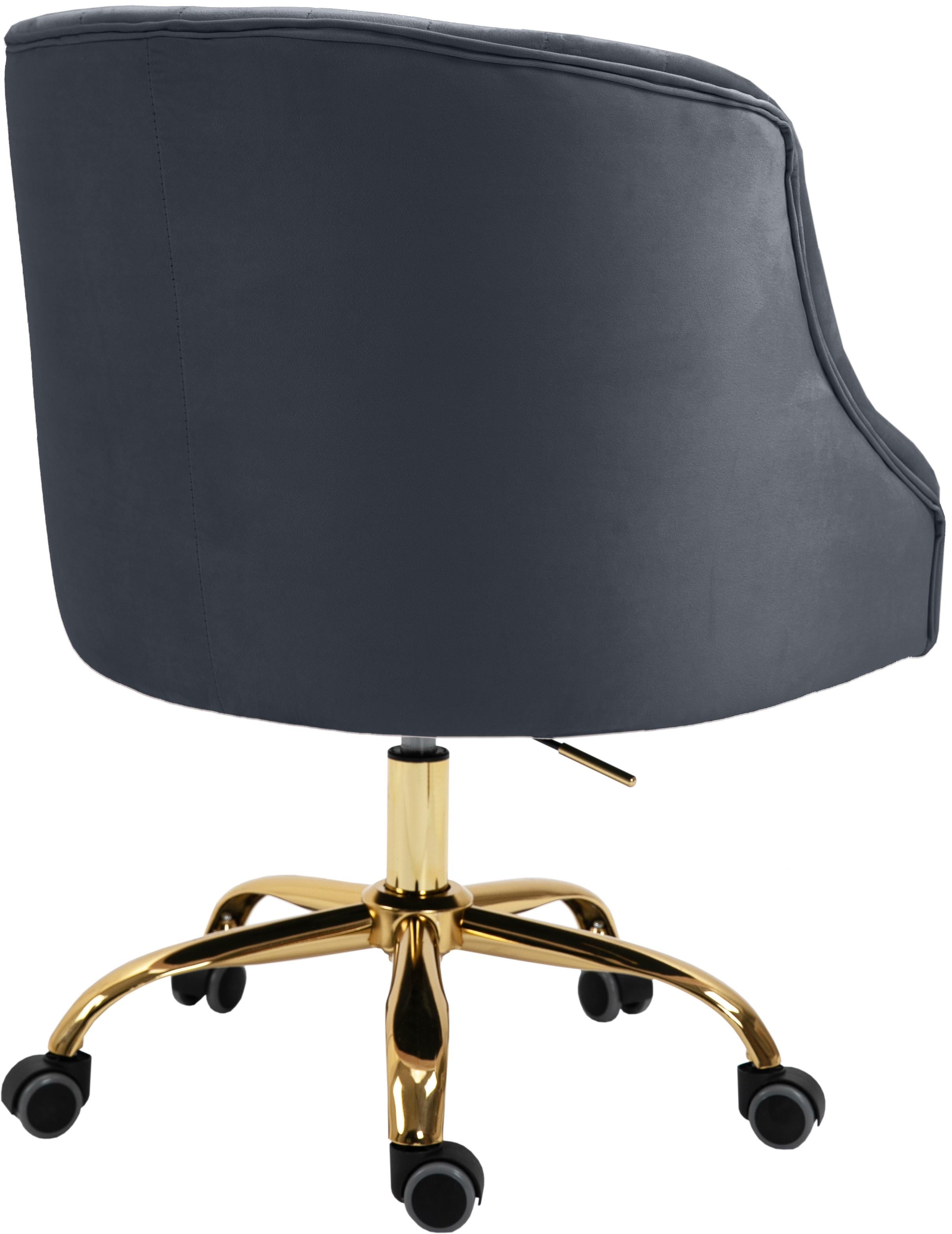 Arden Grey Velvet Office Chair - Luxury Home Furniture (MI)