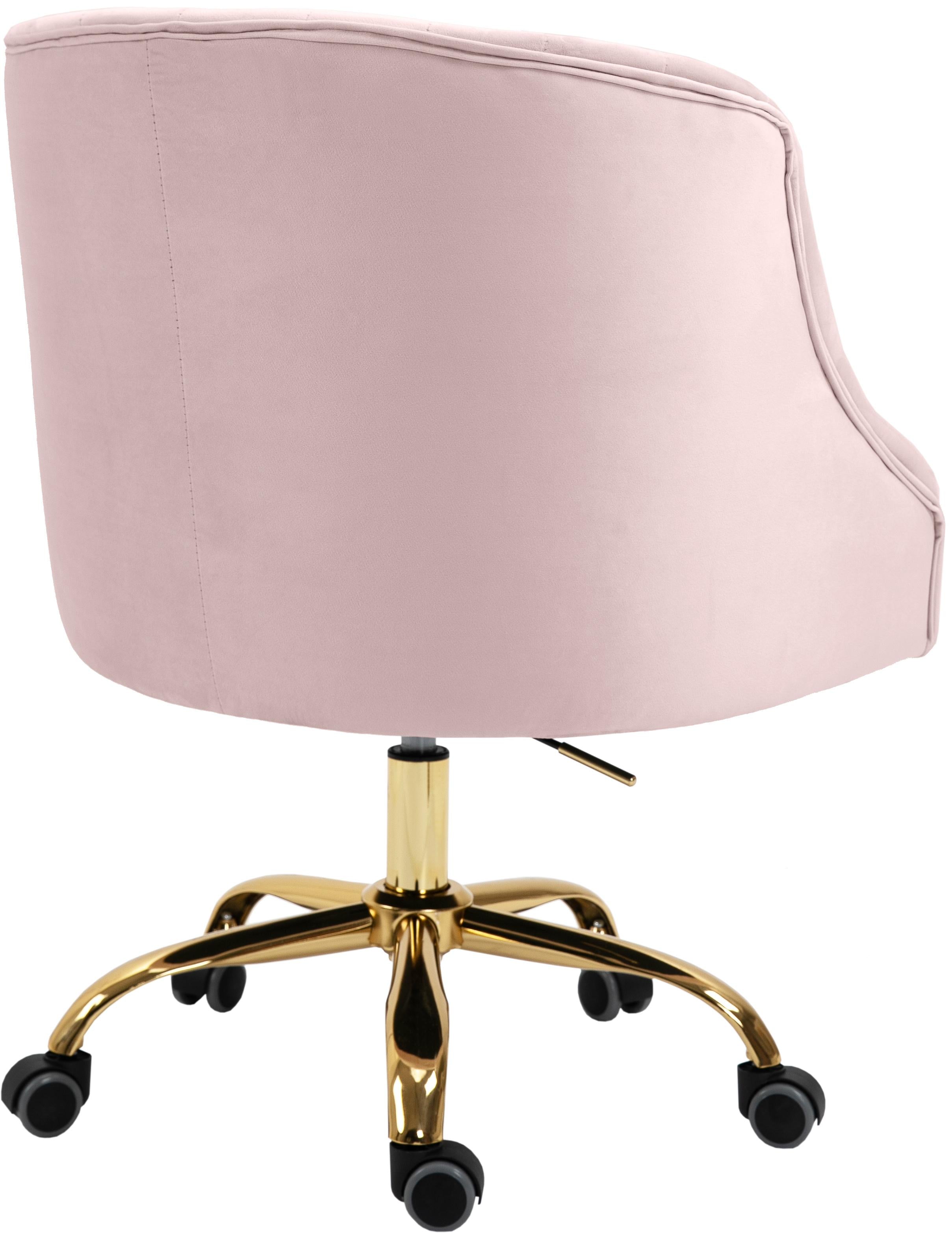 Arden Pink Velvet Office Chair - Luxury Home Furniture (MI)
