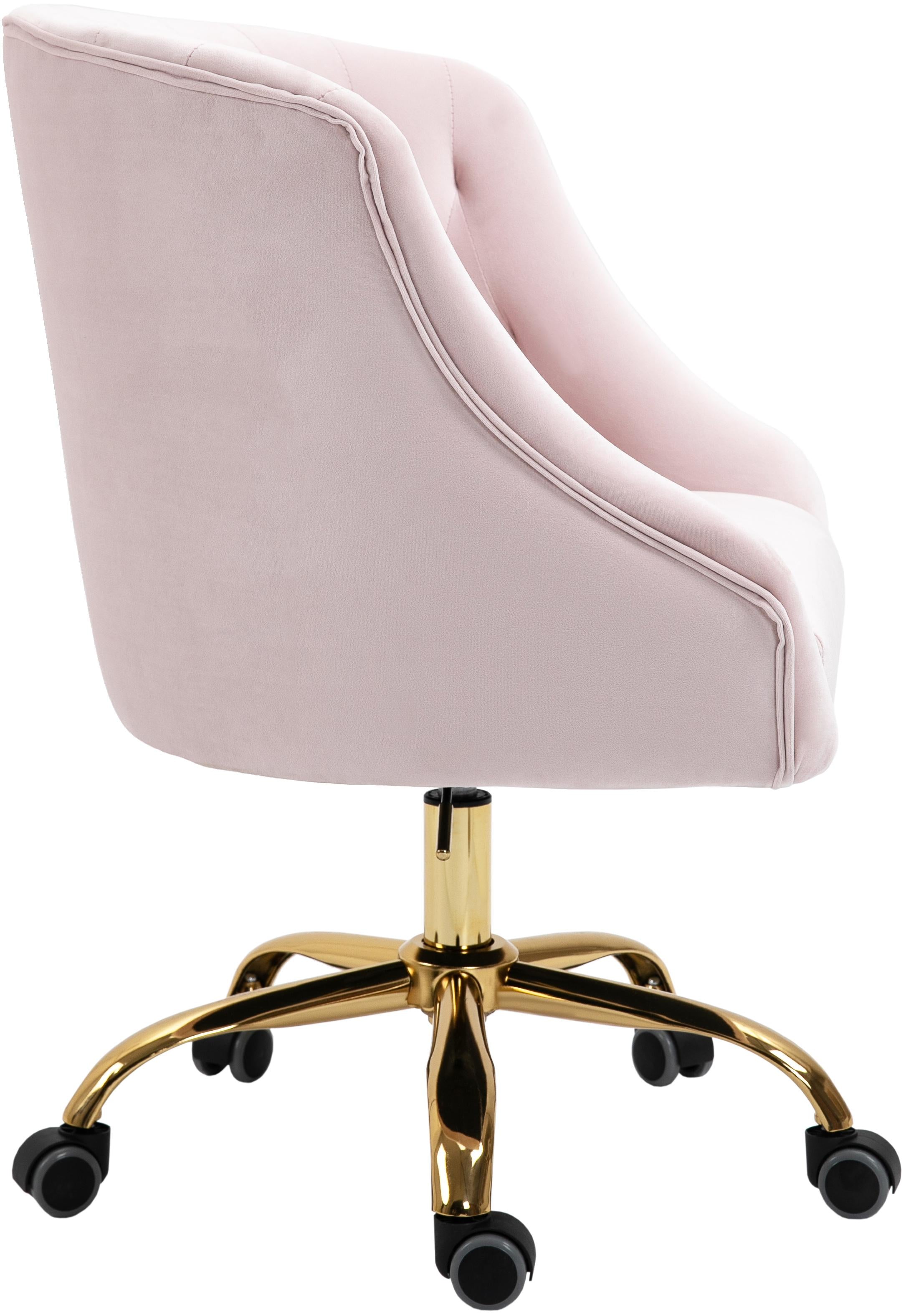 Arden Pink Velvet Office Chair - Luxury Home Furniture (MI)