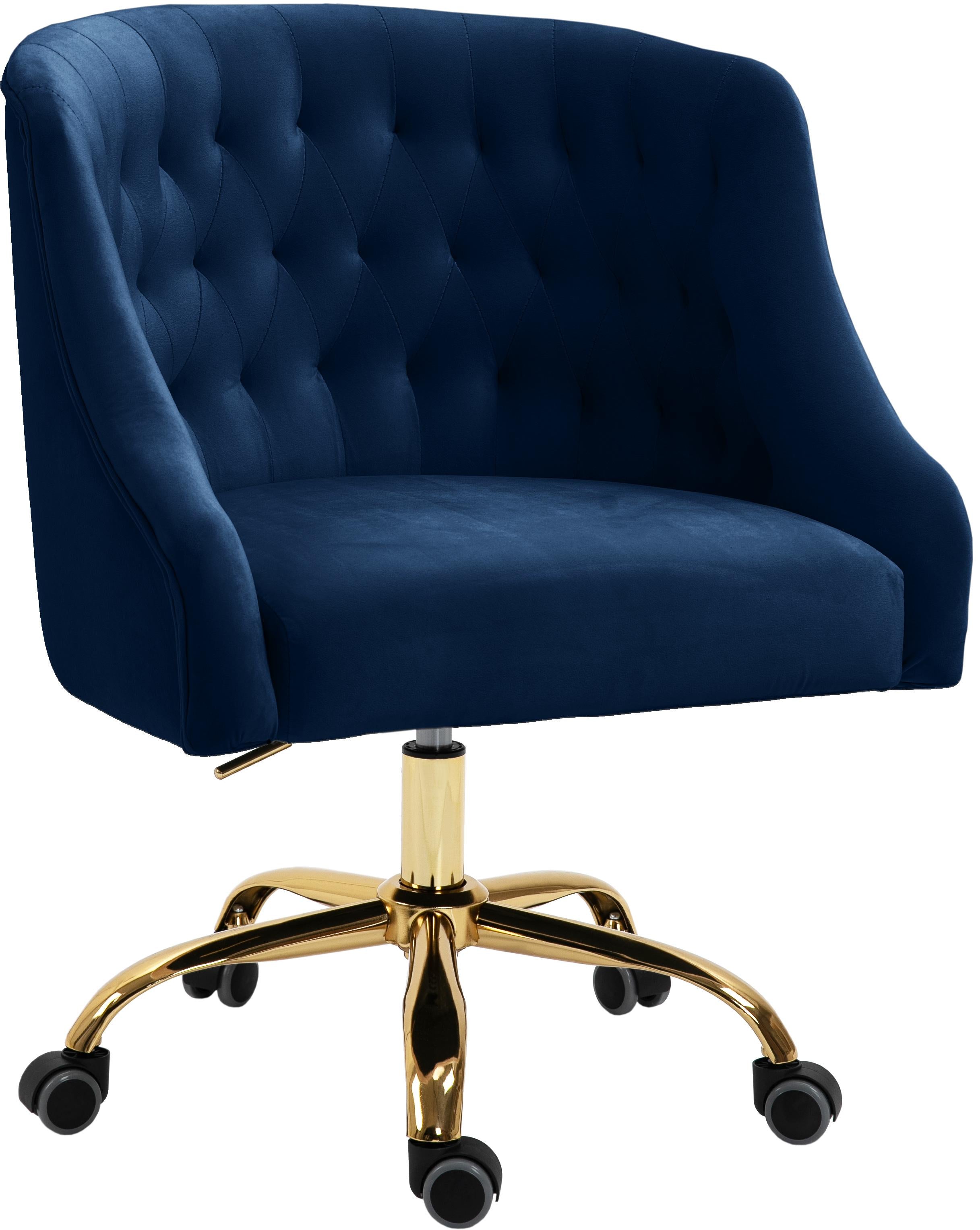 Arden Navy Velvet Office Chair - Luxury Home Furniture (MI)