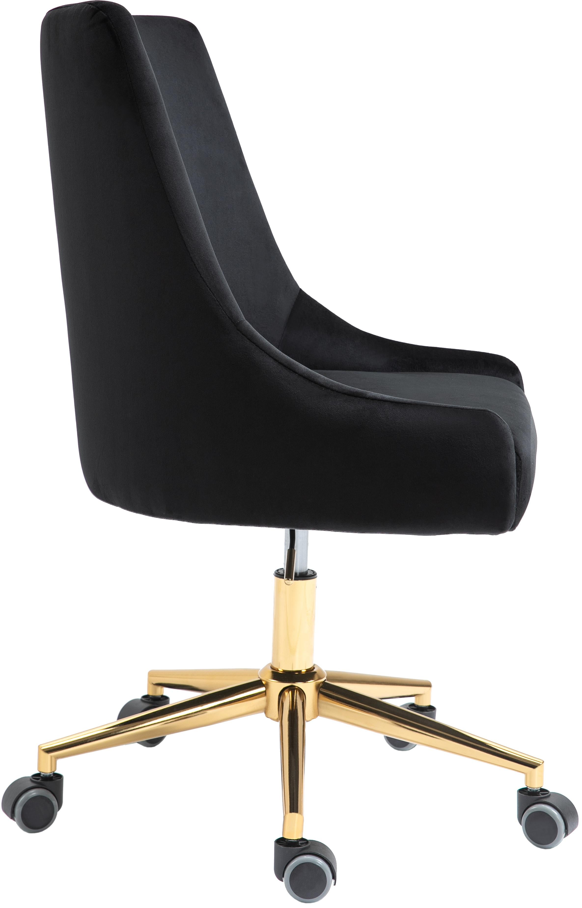 Karina Black Velvet Office Chair - Luxury Home Furniture (MI)