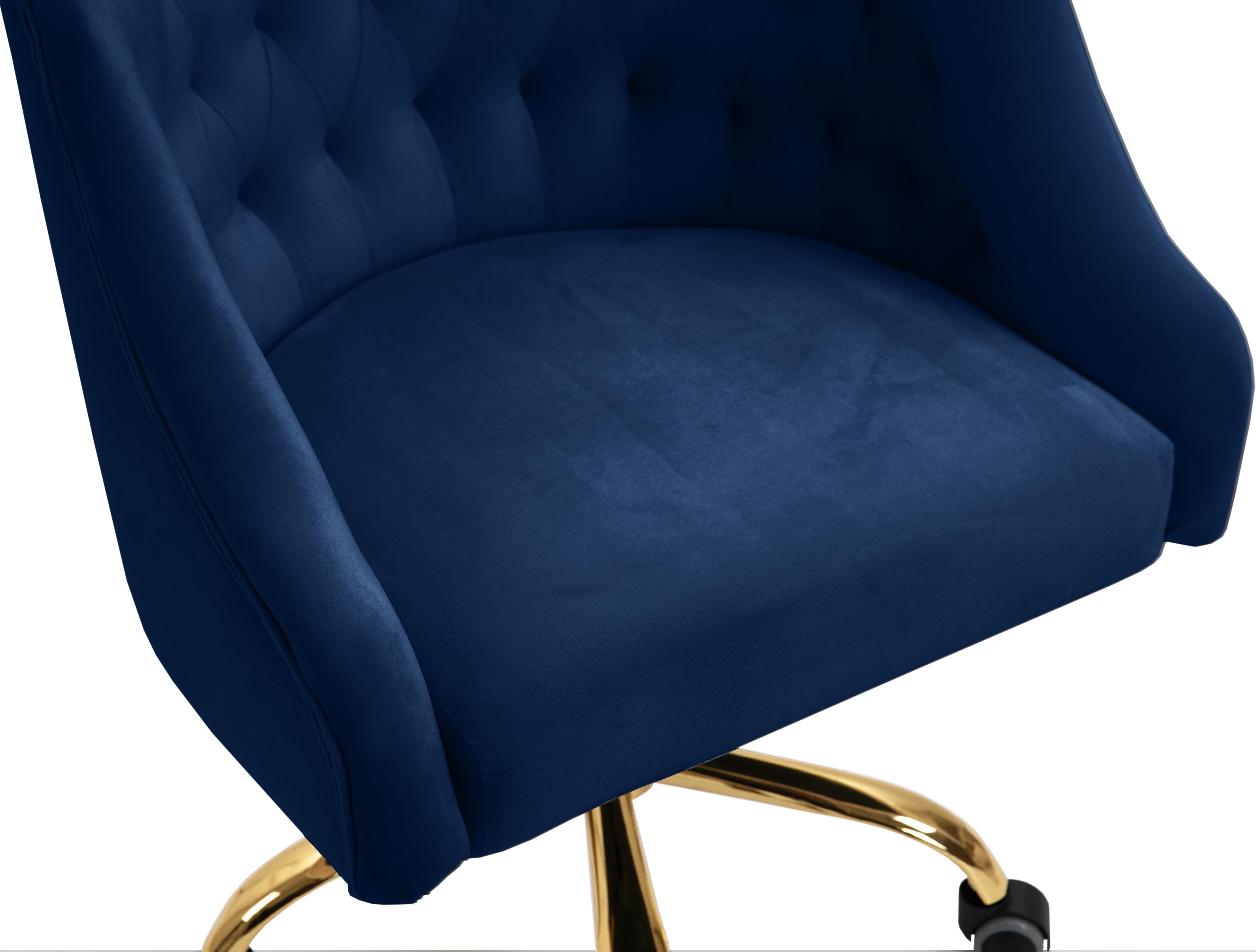 Arden Navy Velvet Office Chair - Luxury Home Furniture (MI)
