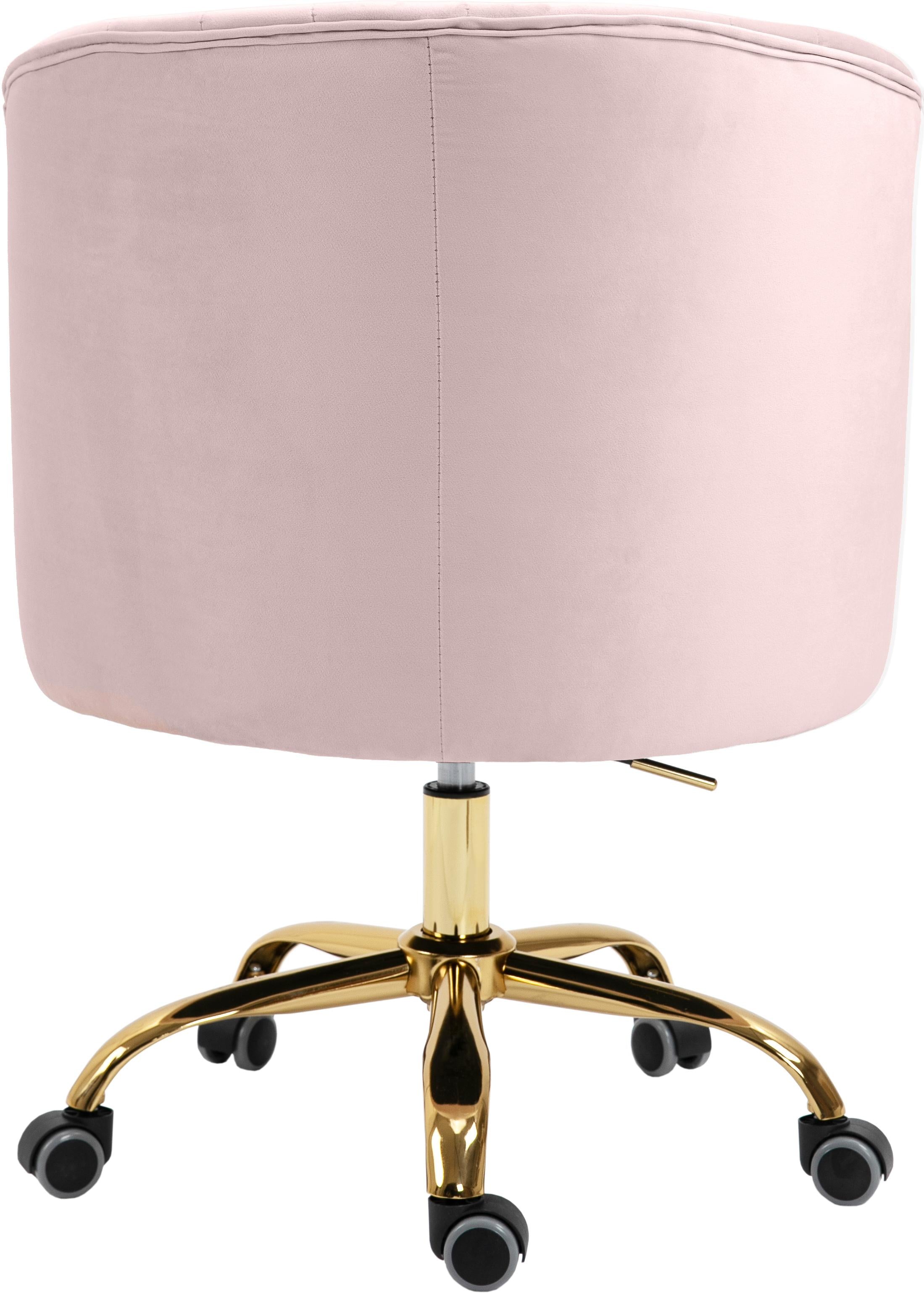 Arden Pink Velvet Office Chair - Luxury Home Furniture (MI)