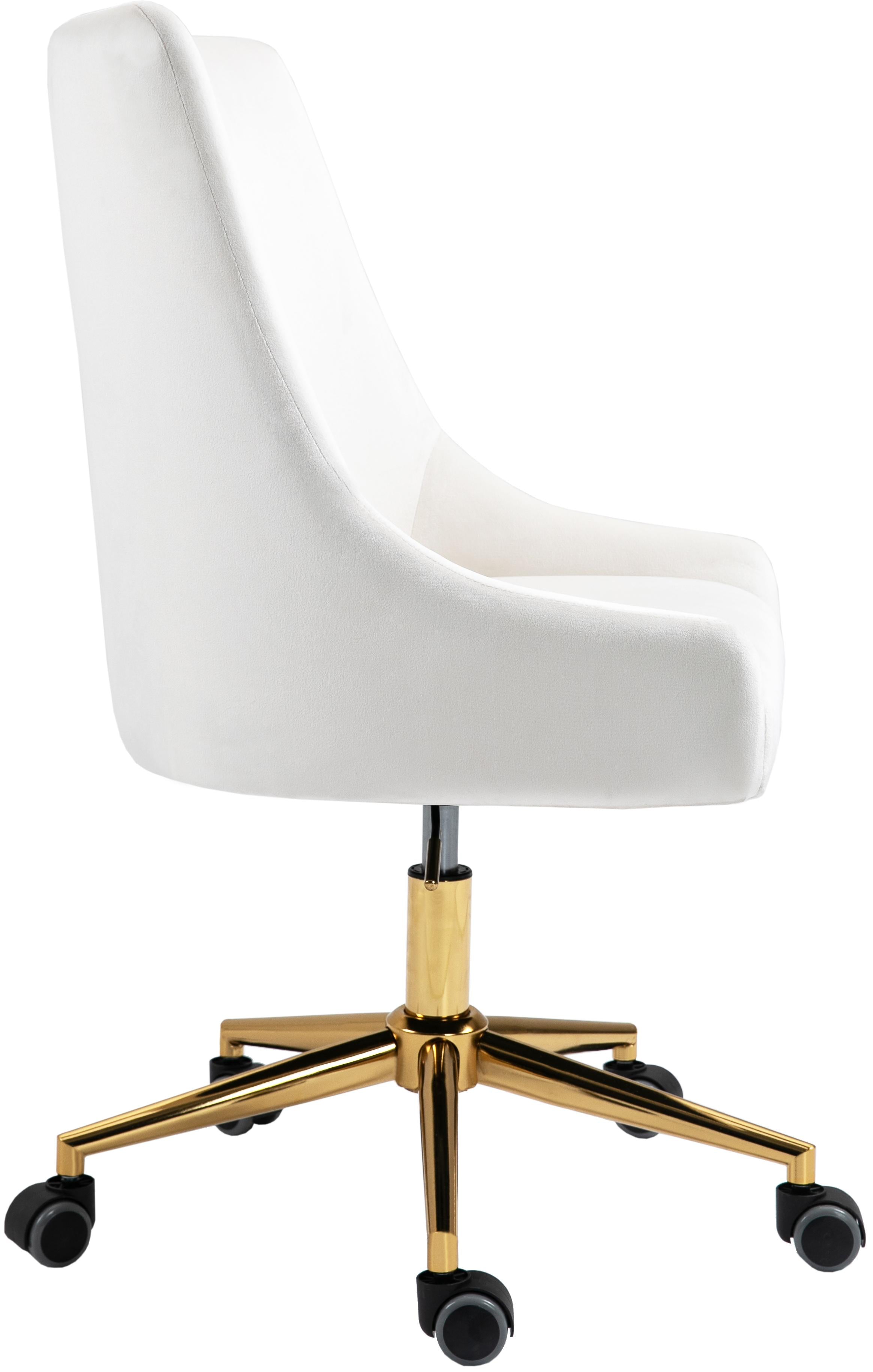 Karina Cream Velvet Office Chair - Luxury Home Furniture (MI)