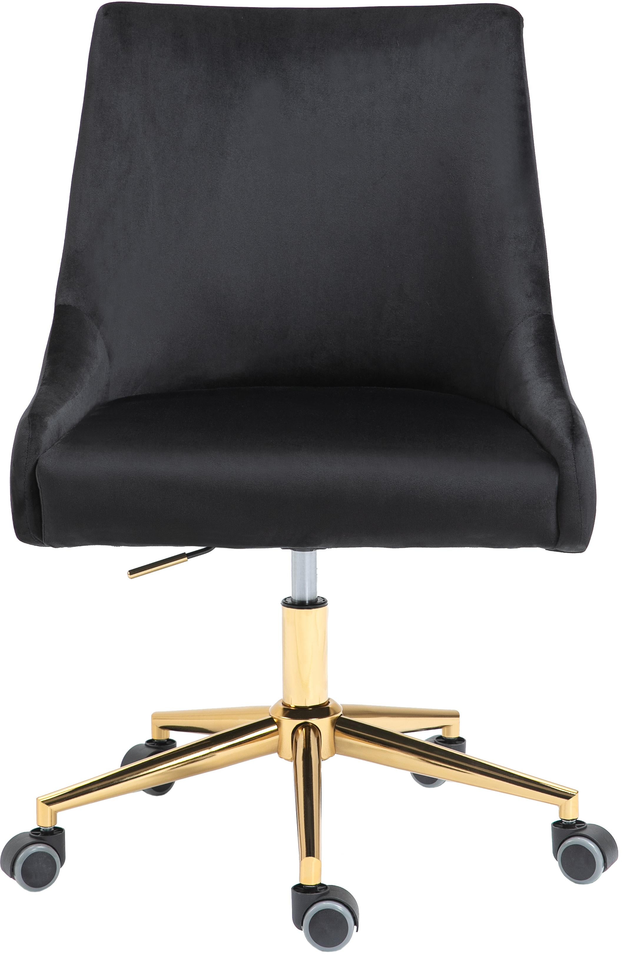 Karina Black Velvet Office Chair - Luxury Home Furniture (MI)
