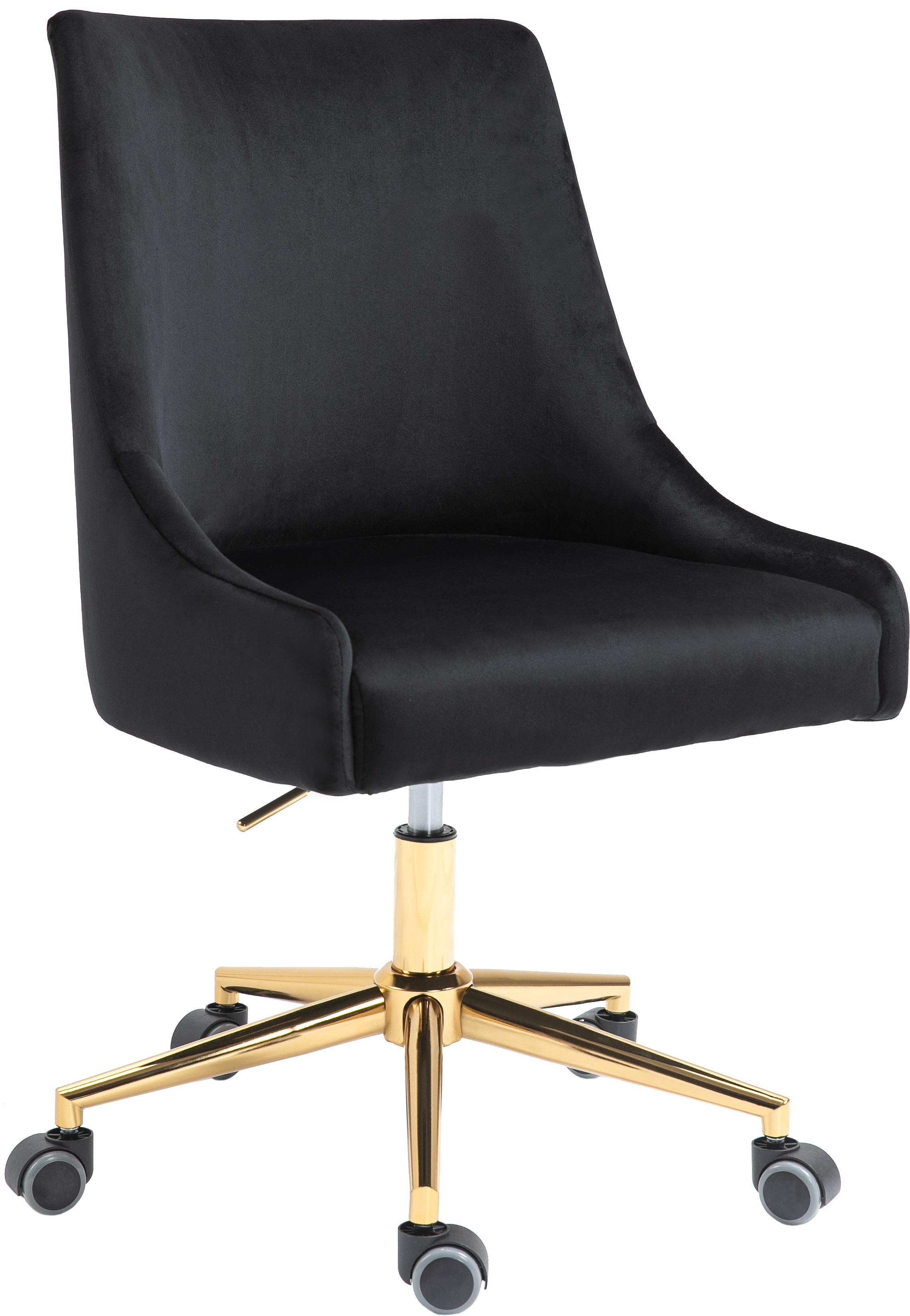 Karina Black Velvet Office Chair - Luxury Home Furniture (MI)