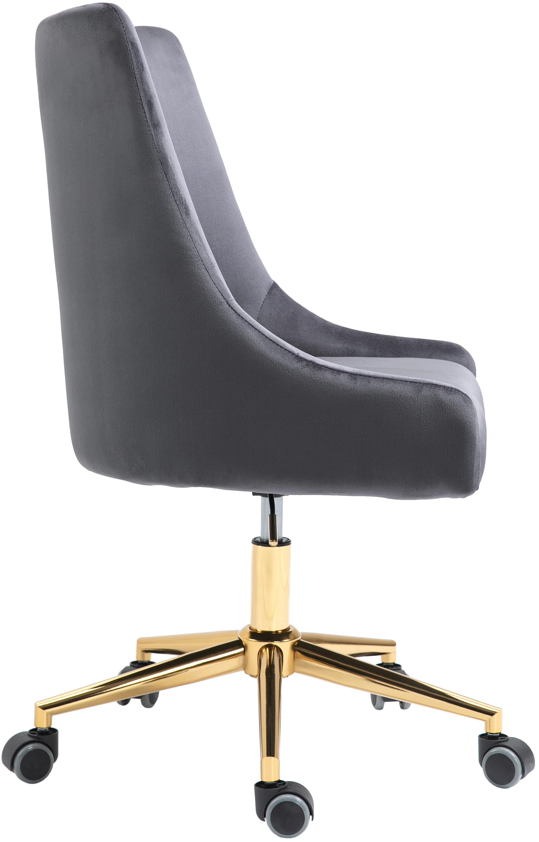 Karina Grey Velvet Office Chair - Luxury Home Furniture (MI)