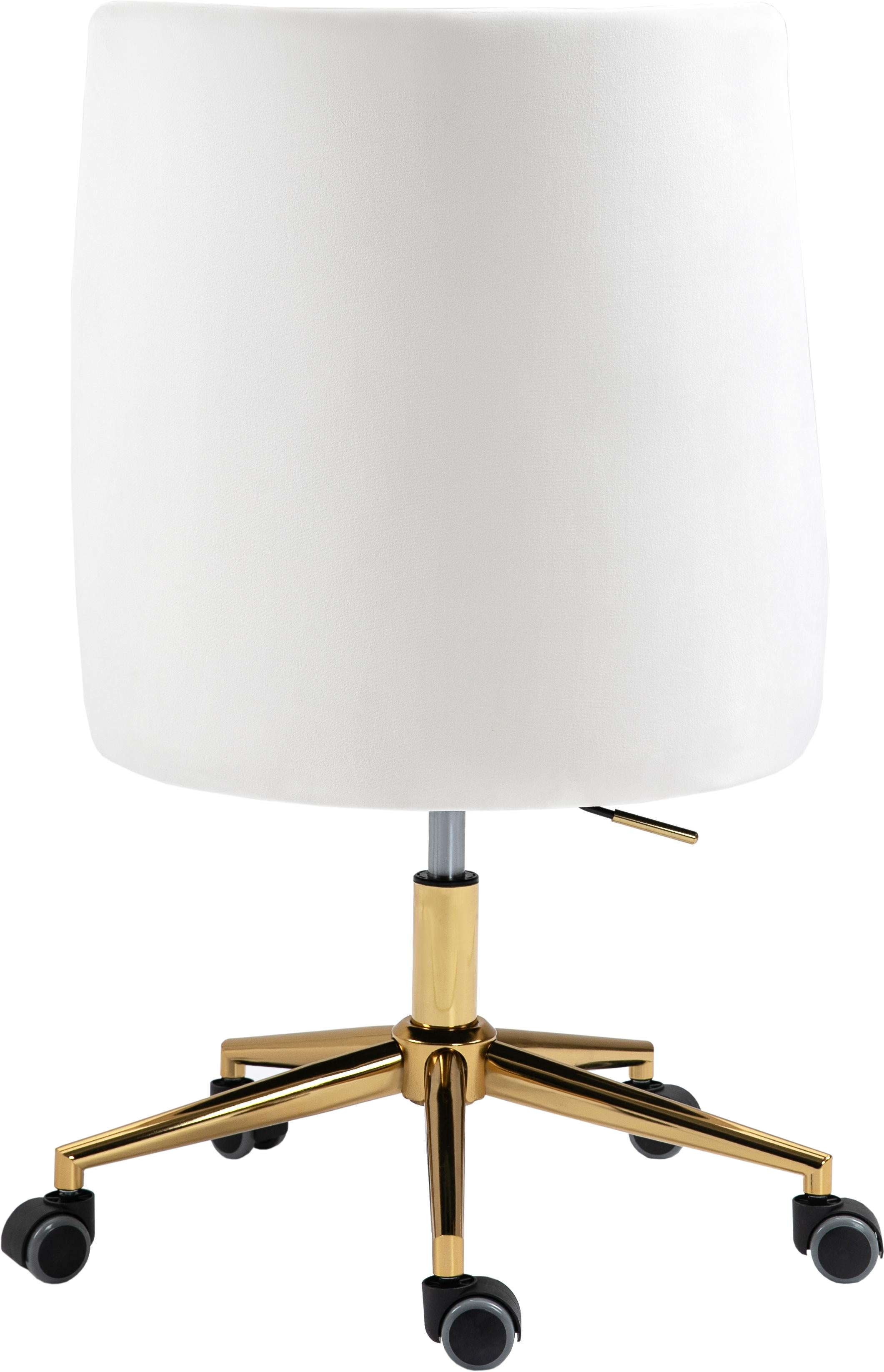 Karina Cream Velvet Office Chair - Luxury Home Furniture (MI)