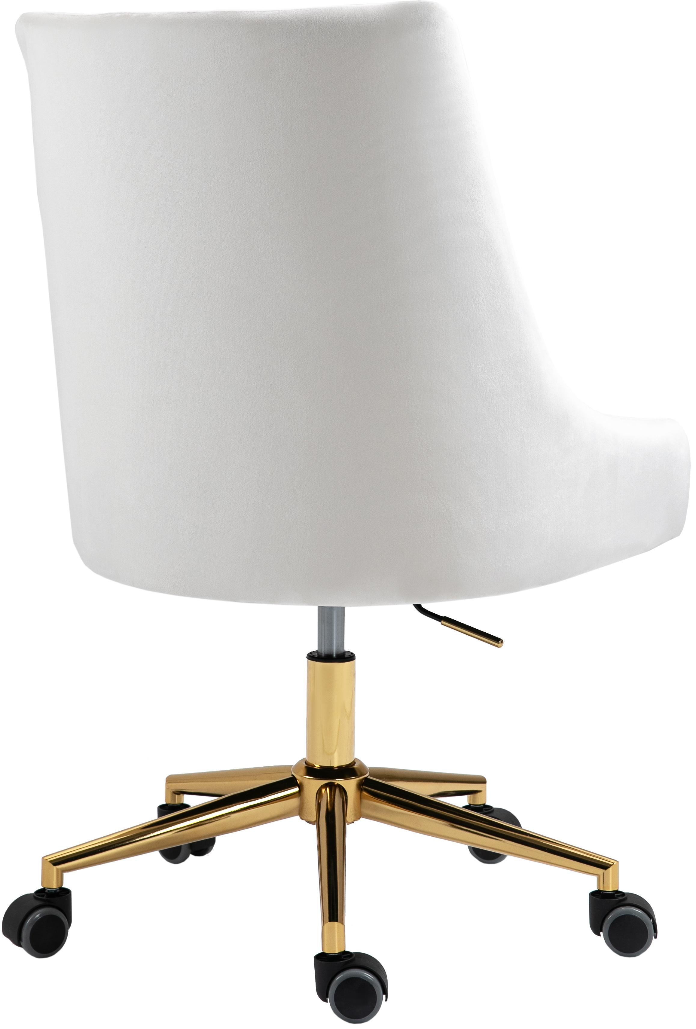 Karina Cream Velvet Office Chair - Luxury Home Furniture (MI)