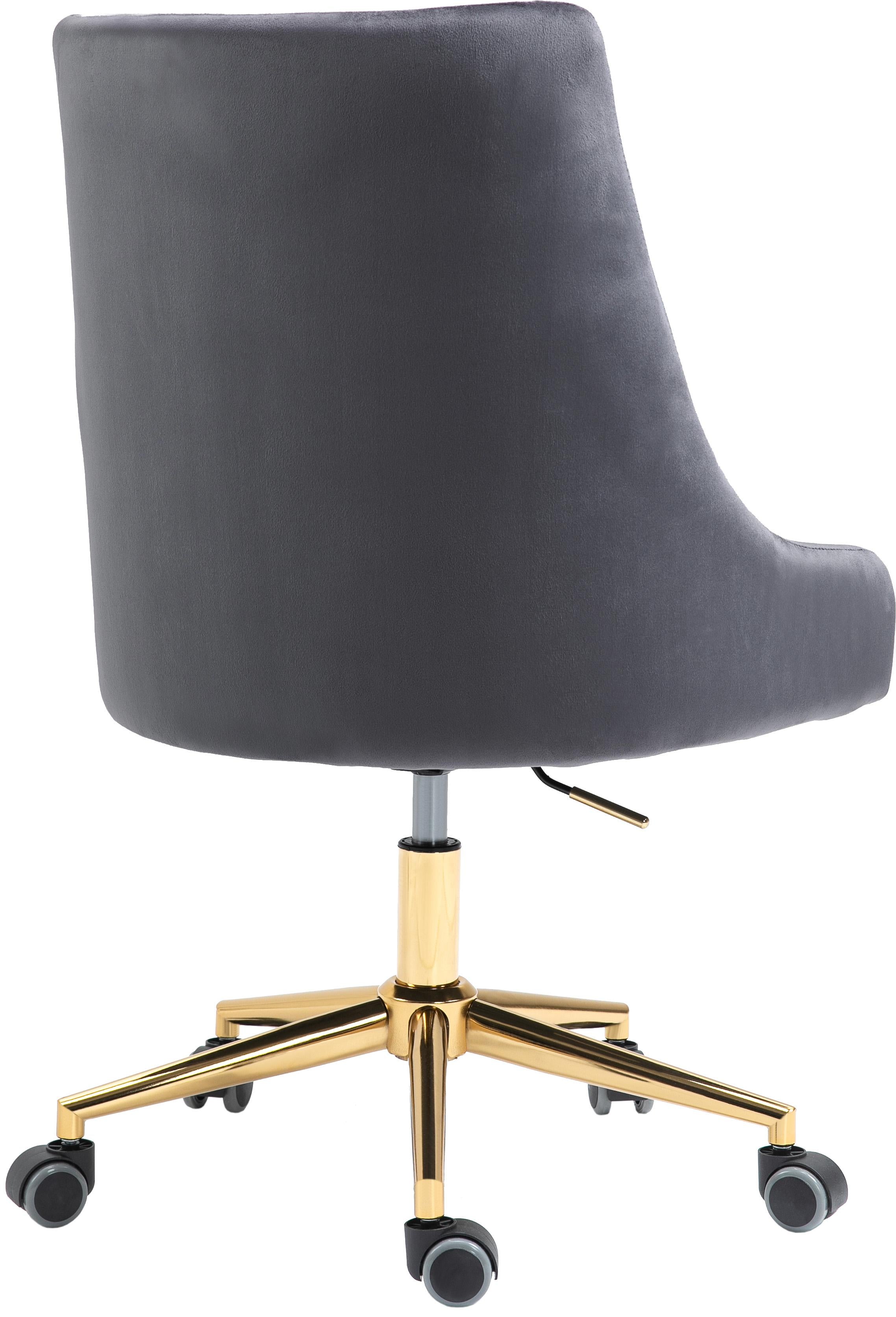 Karina Grey Velvet Office Chair - Luxury Home Furniture (MI)