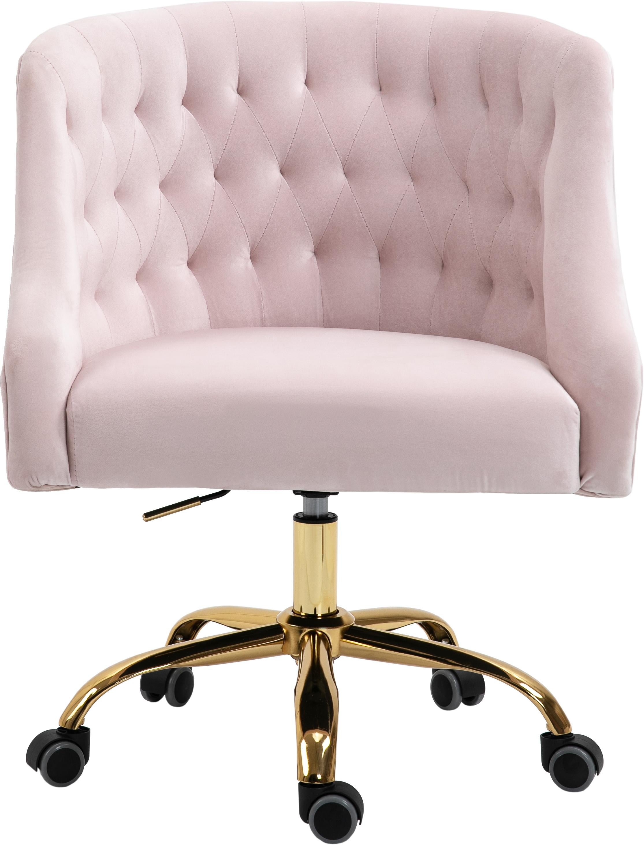 Arden Pink Velvet Office Chair - Luxury Home Furniture (MI)