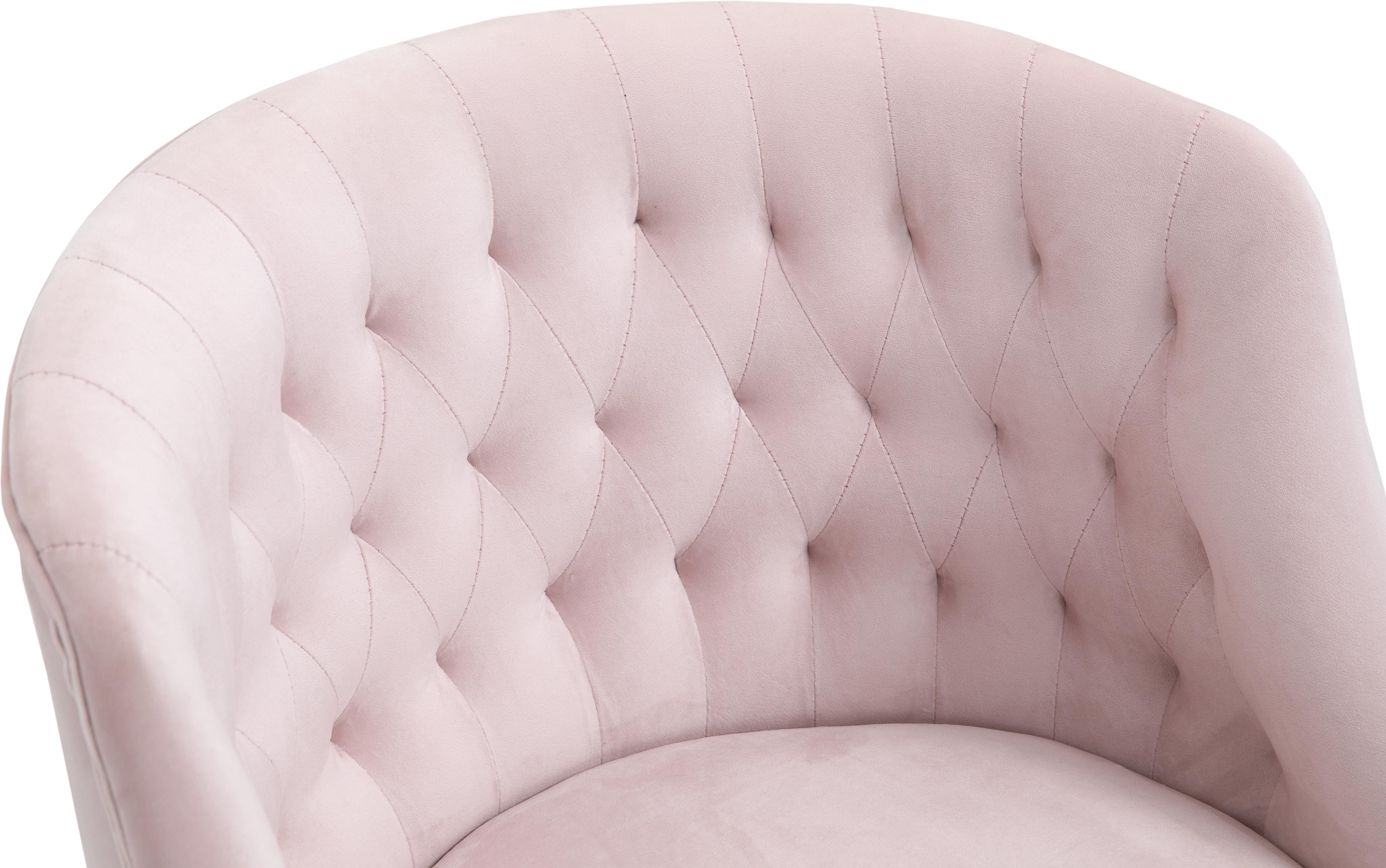 Arden Pink Velvet Office Chair - Luxury Home Furniture (MI)