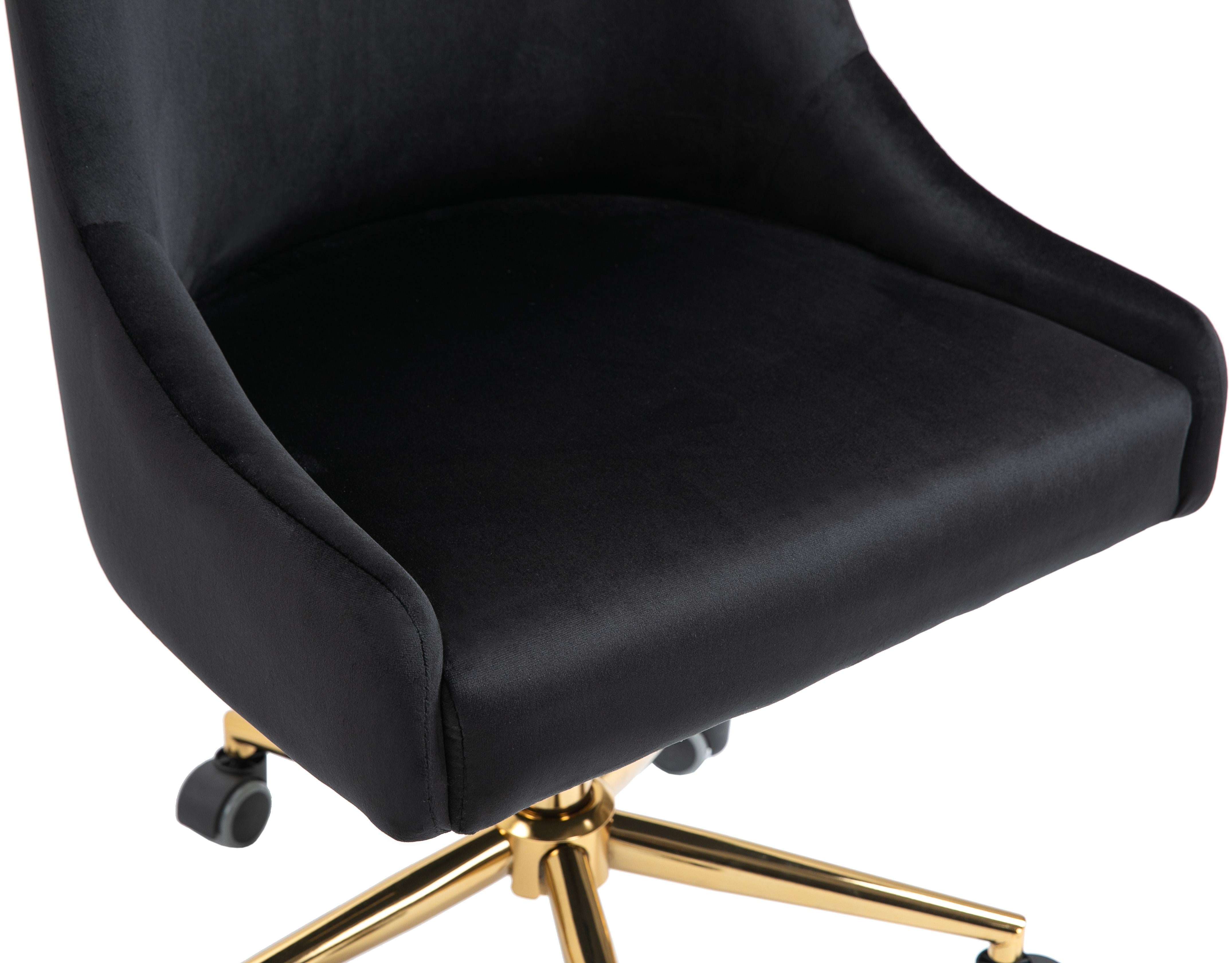 Karina Black Velvet Office Chair - Luxury Home Furniture (MI)