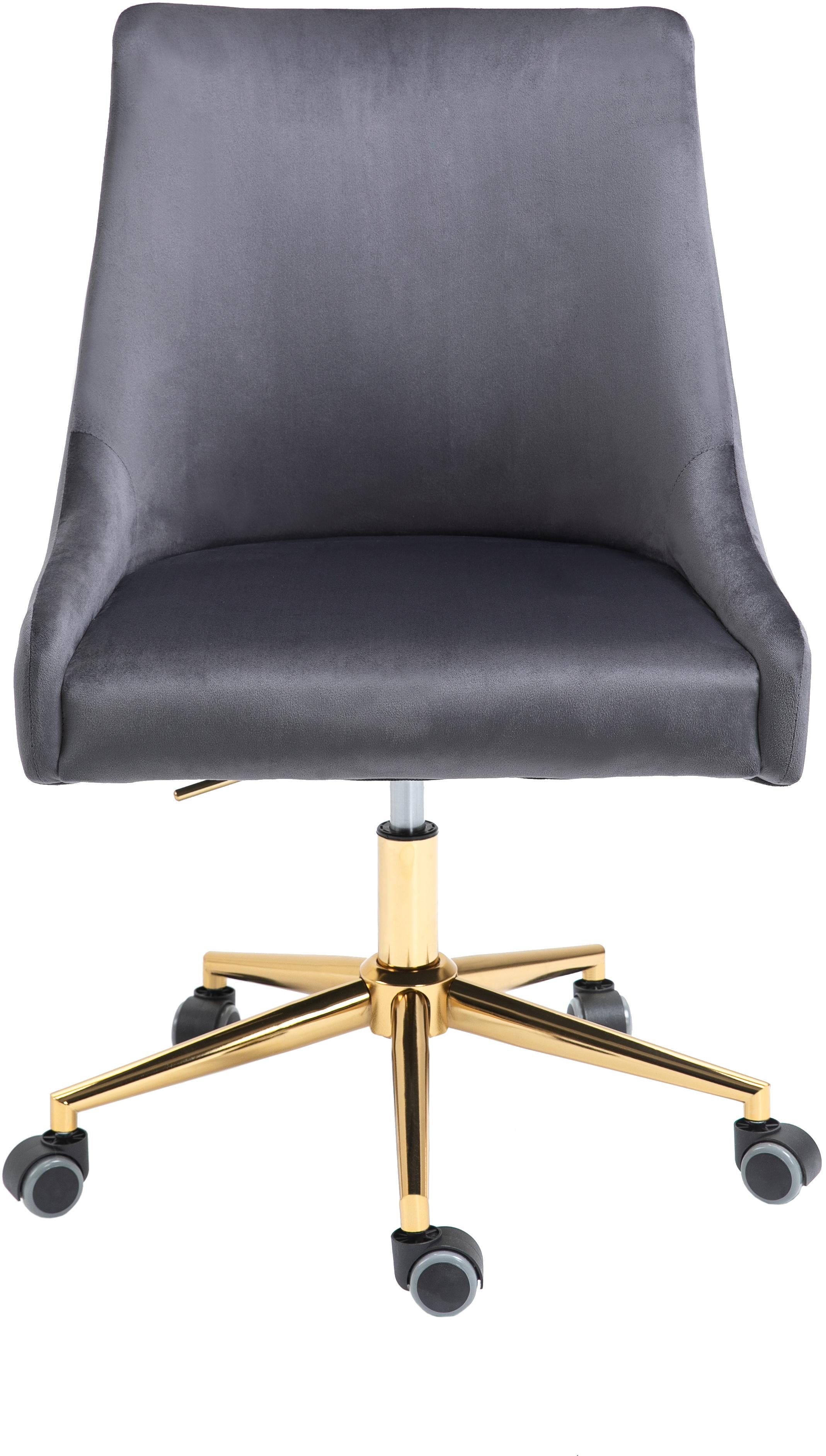Karina Grey Velvet Office Chair - Luxury Home Furniture (MI)