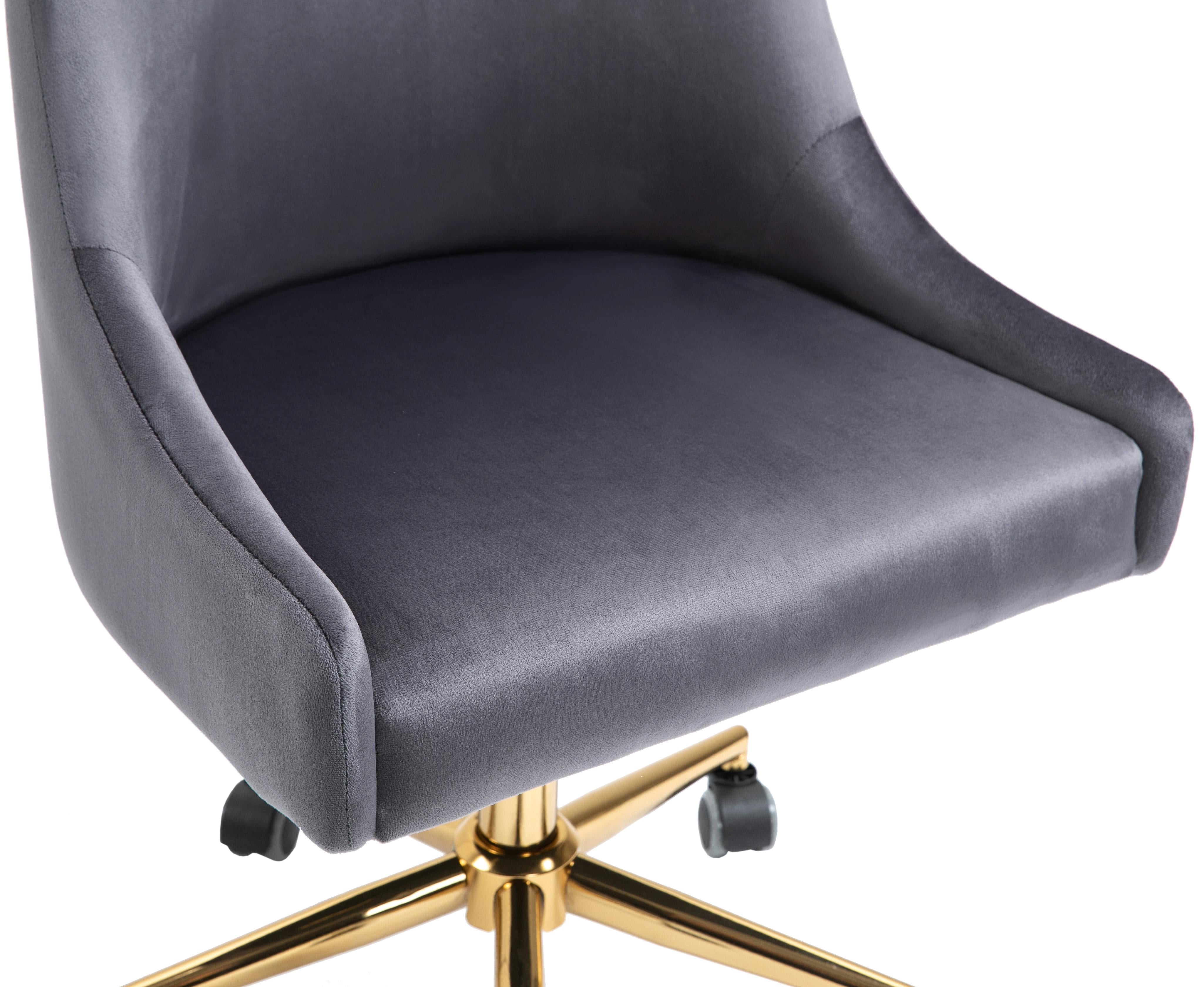 Karina Grey Velvet Office Chair - Luxury Home Furniture (MI)