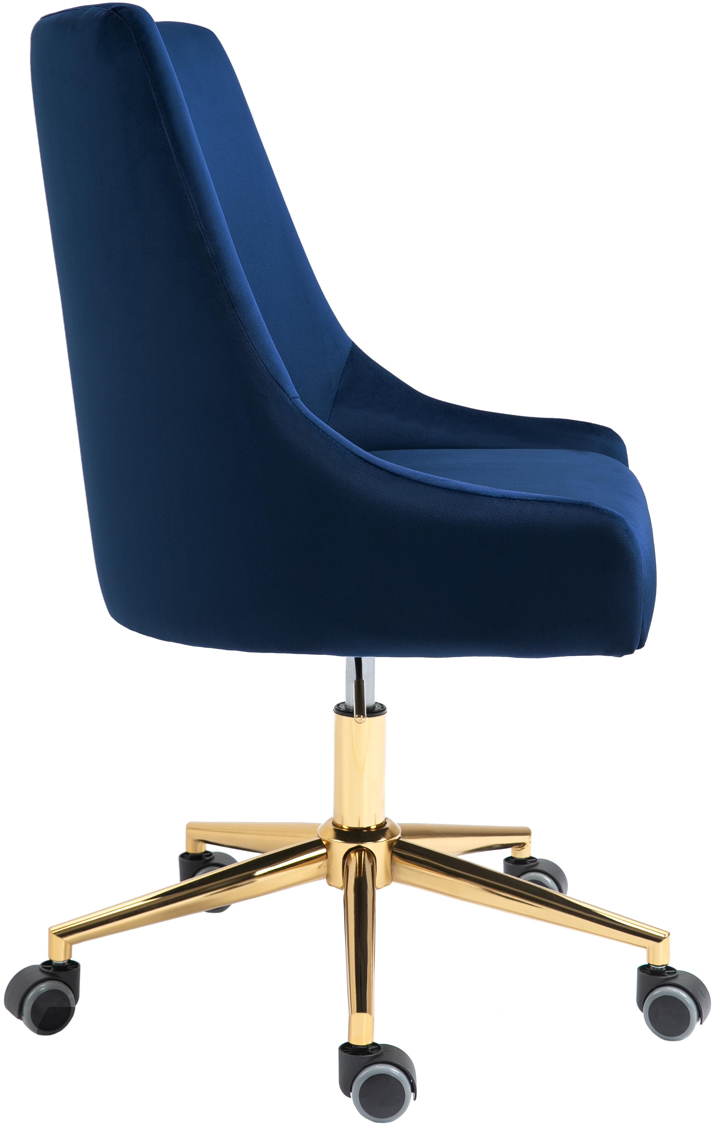 Karina Navy Velvet Office Chair - Luxury Home Furniture (MI)