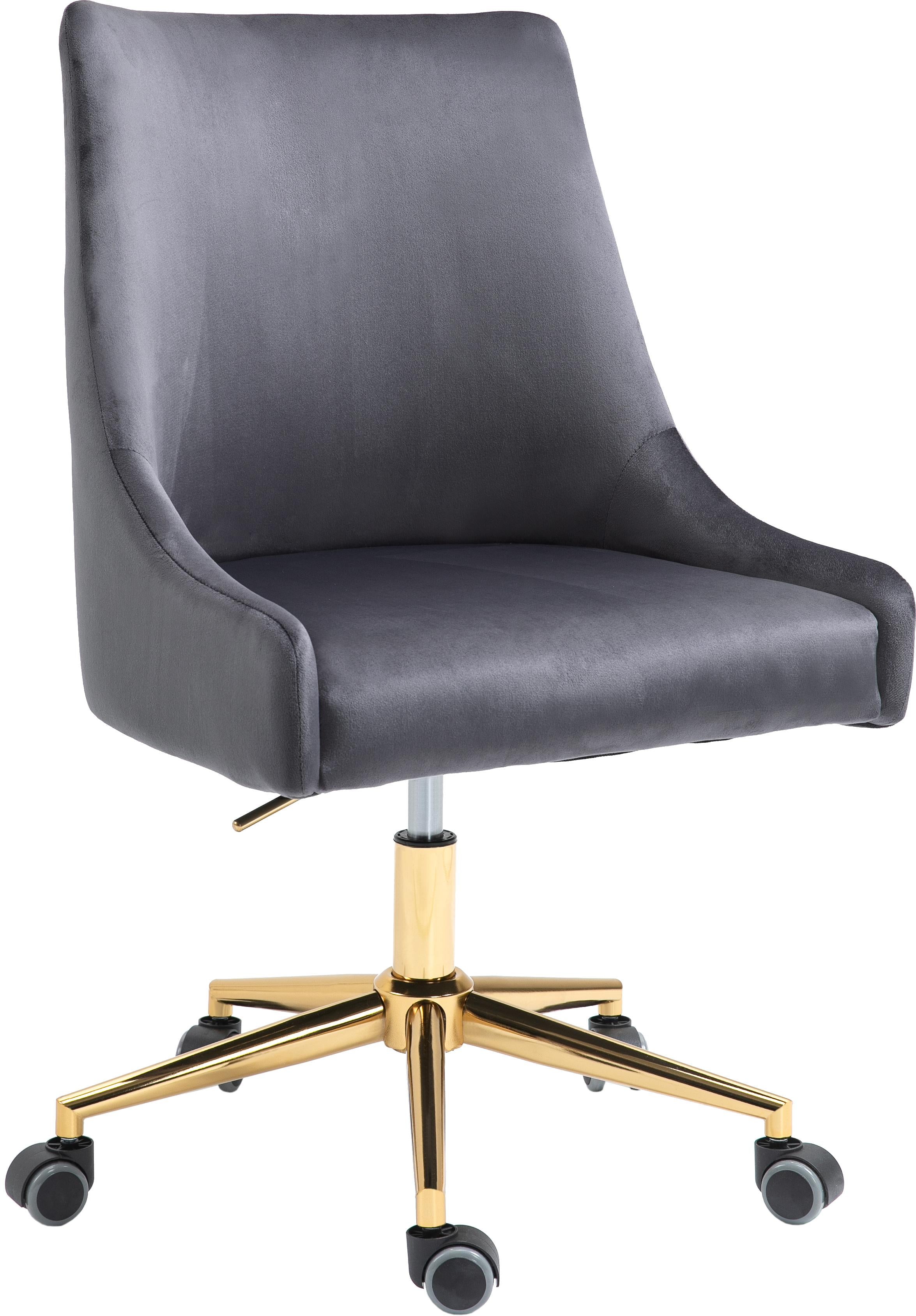 Karina Grey Velvet Office Chair - Luxury Home Furniture (MI)